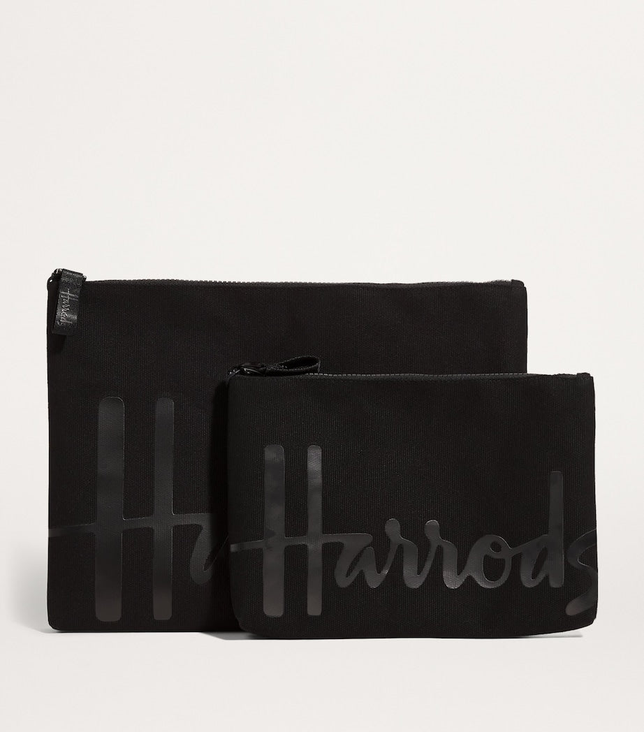 Black Large Cotton Logo Pouch