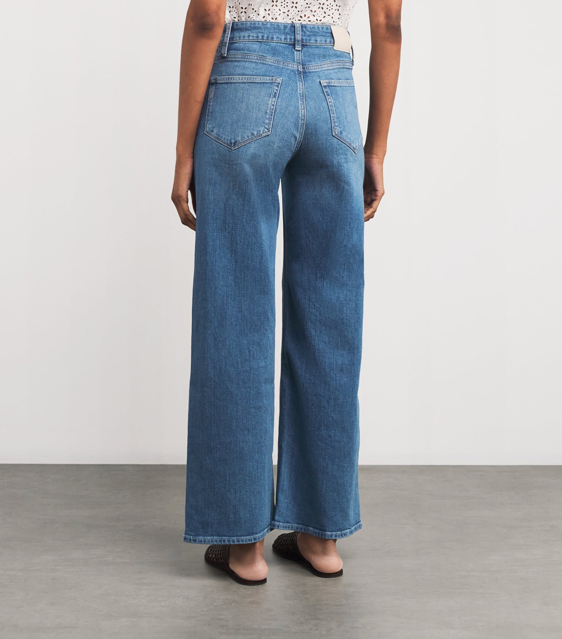 PAIGE Blue Anessa High-Rise Wide-Leg Jeans