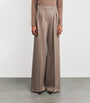 Stretch-Cashmere Wide-Leg Trousers TURTLEDOVE