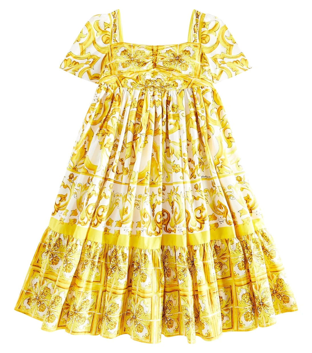 Dolce&Gabbana Kids - Printed cotton poplin dress