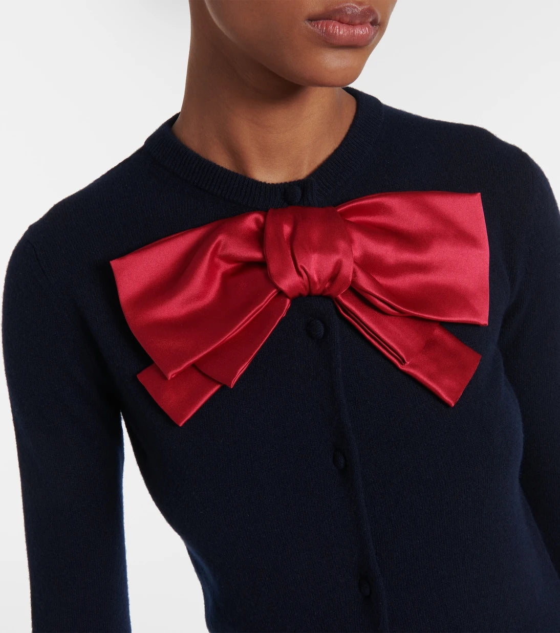 Valentino - Bow-detail wool cardigan