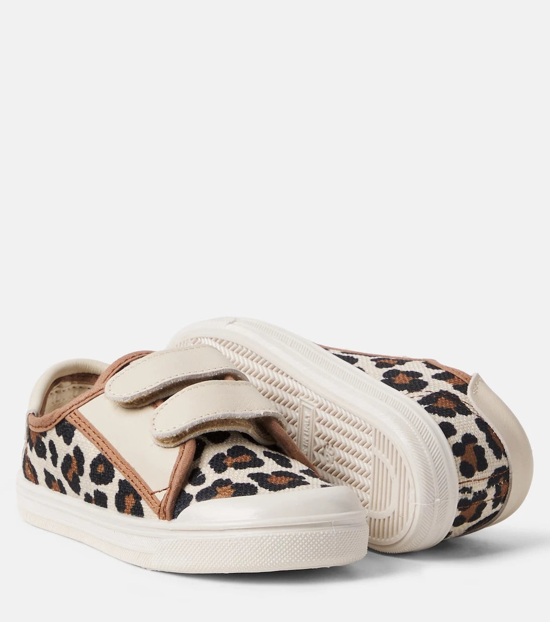 PèPè - Leather-trimmed leopard-print sneakers
