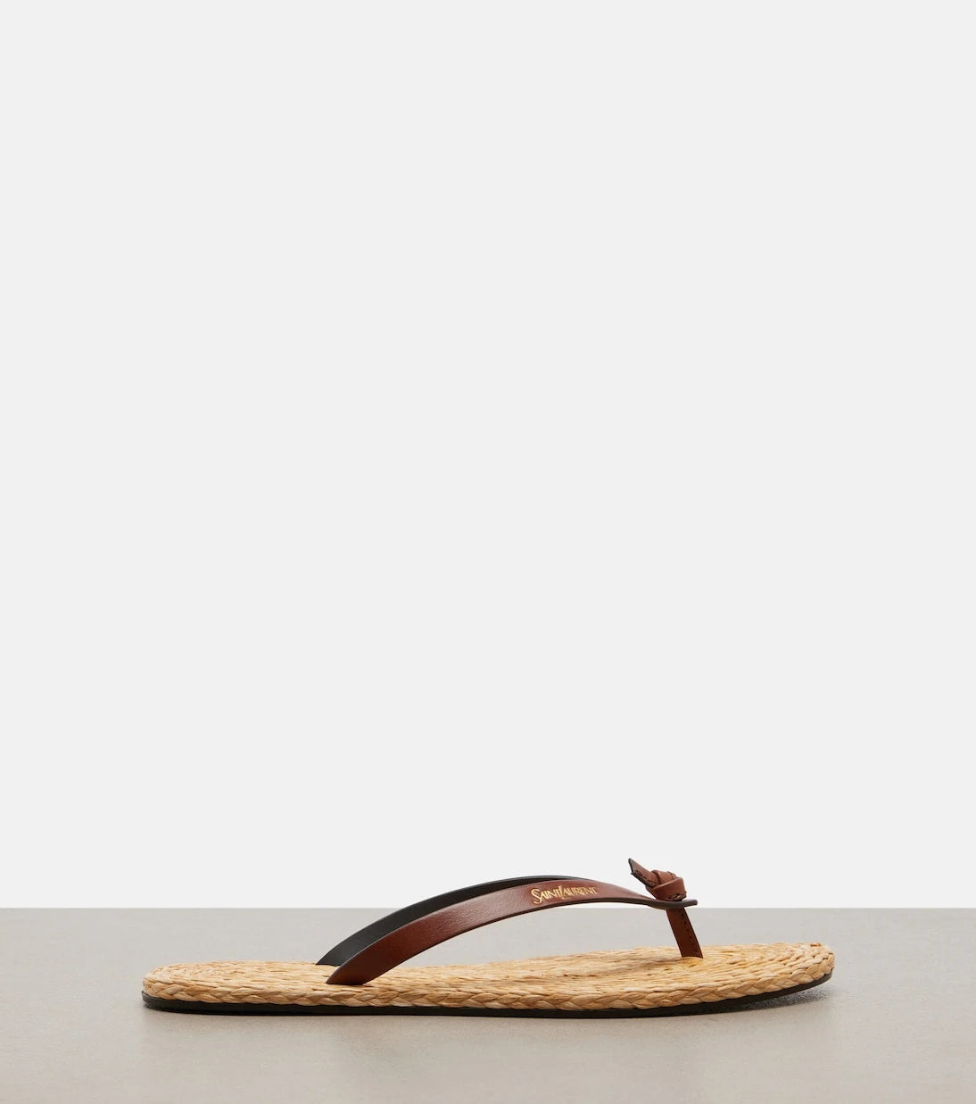 Saint Laurent - Pool leather-trimmed thong sandals