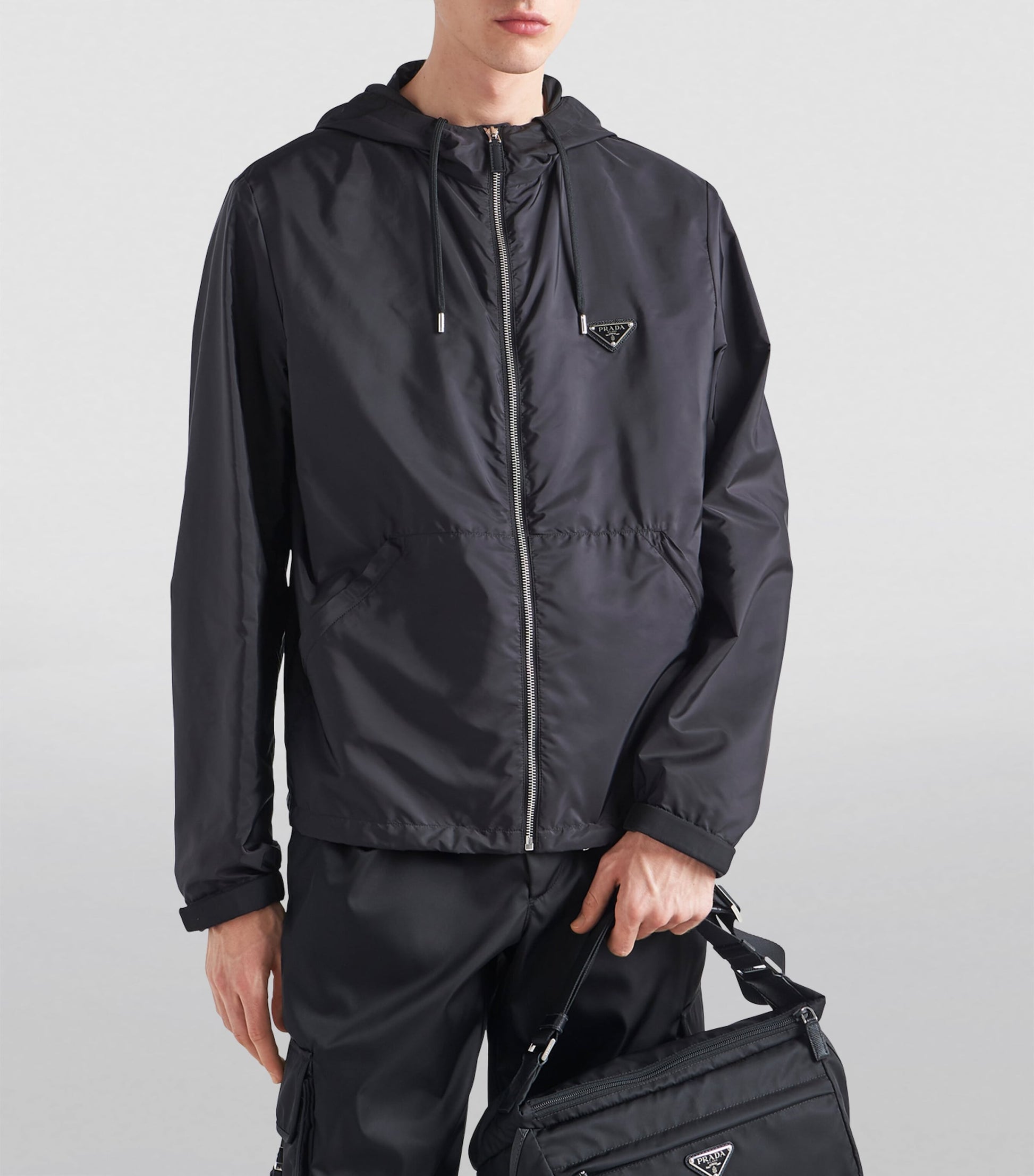 Prada Black Re-Nylon Hooded Jacket