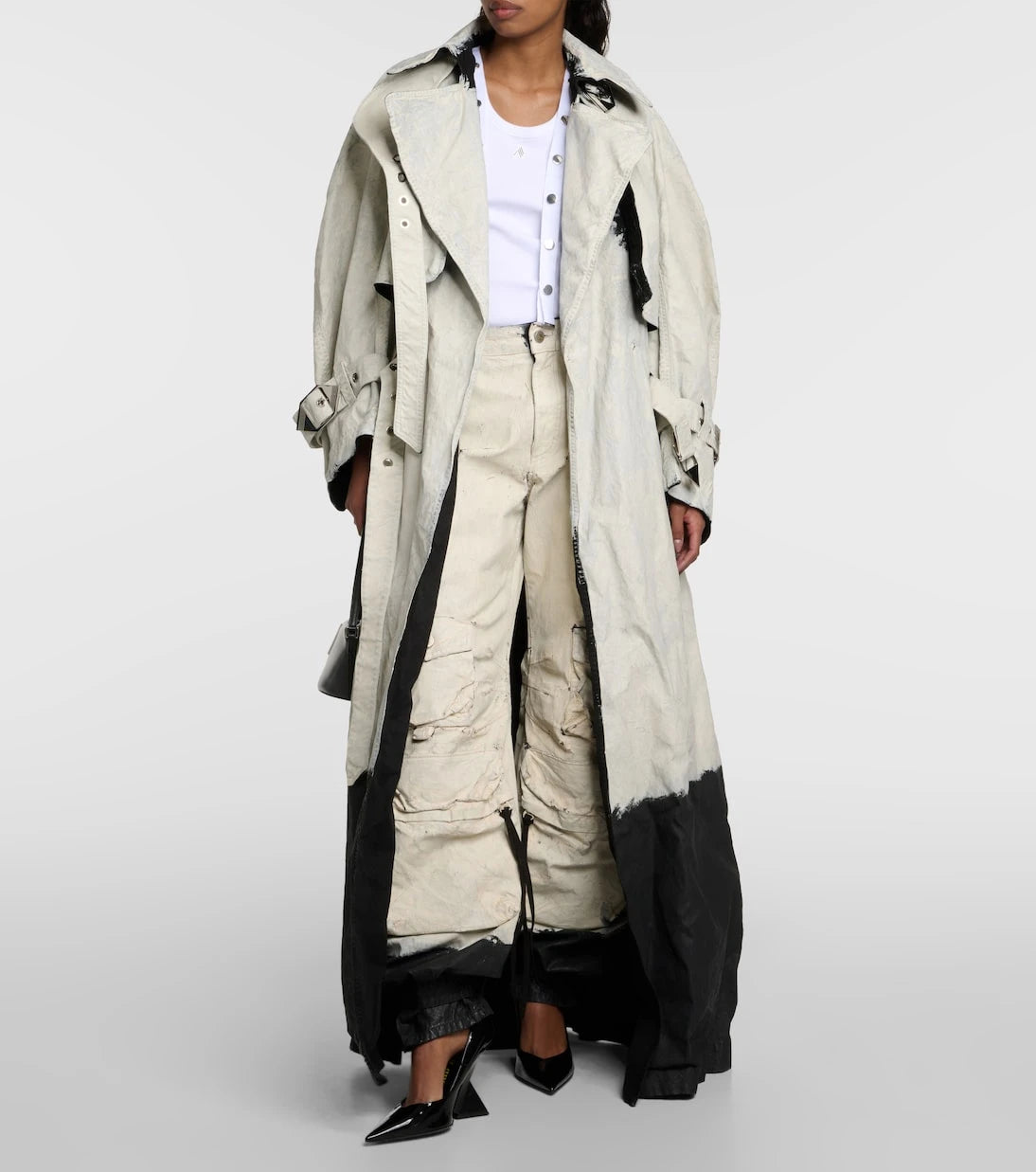 The Attico - Coated denim trench coat