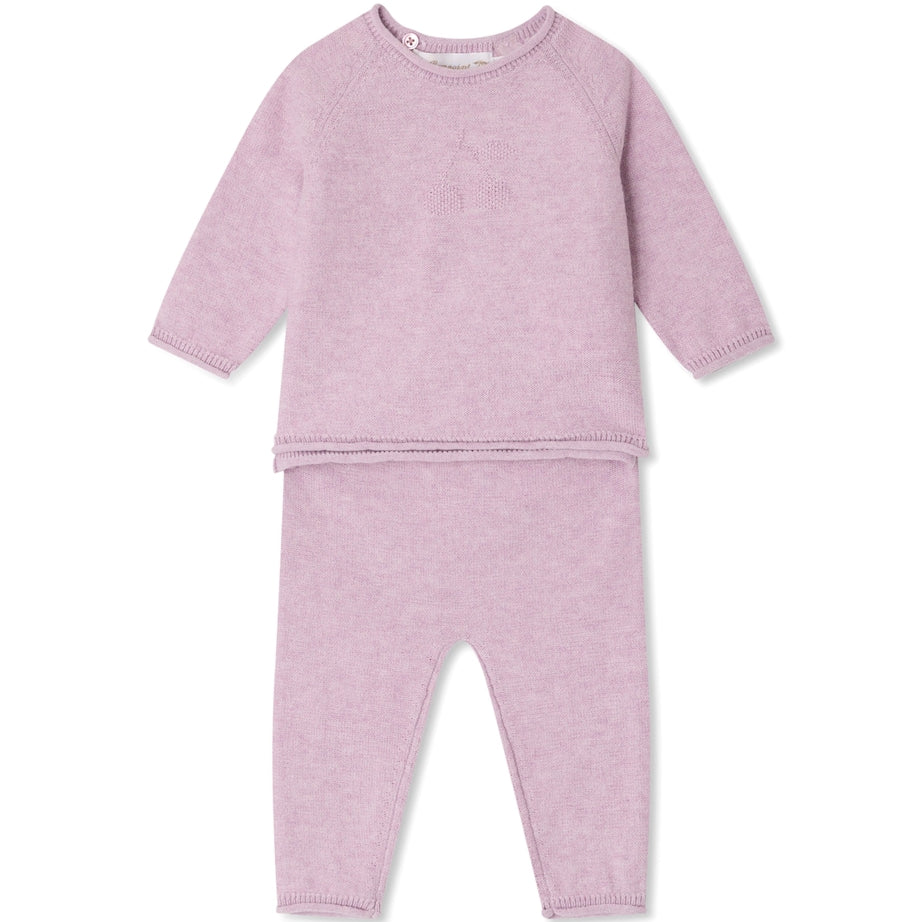 Cotton-Cashmere Loana Top and Trousers Set (1-18 Months)