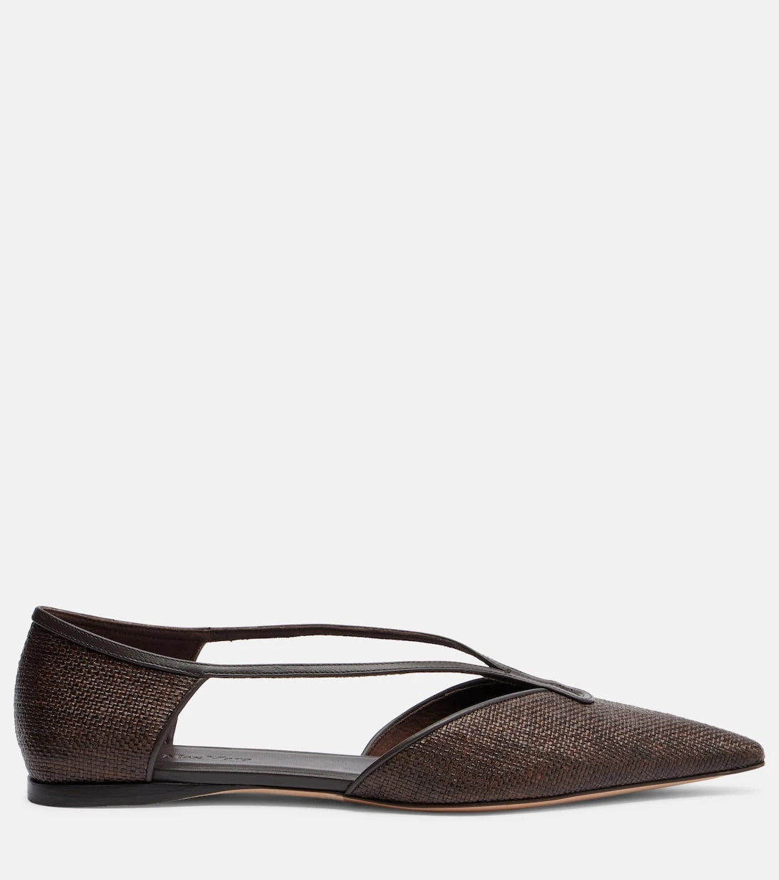 Max Mara - Volpino leather-trimmed woven ballet flats