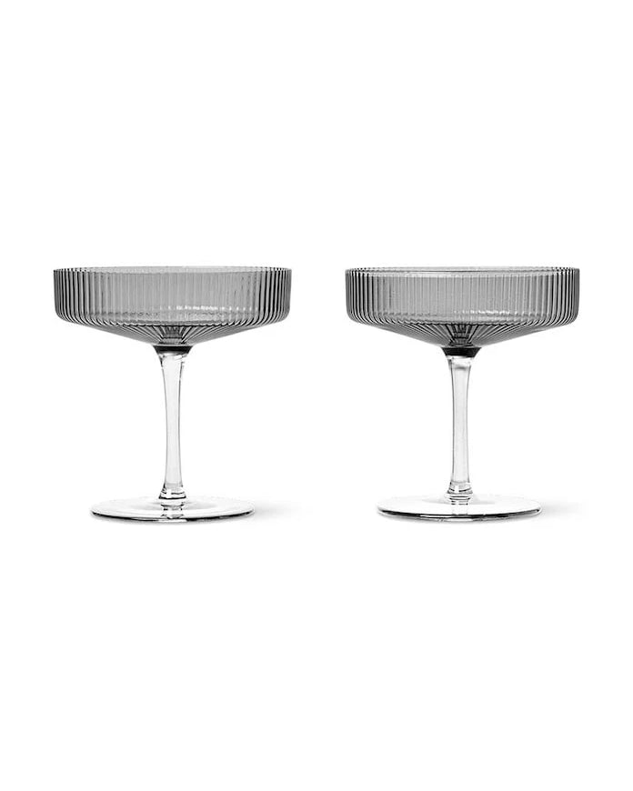 ferm LIVING Ripple Şampanya Kadehi Seti 150 ml (2 adet)