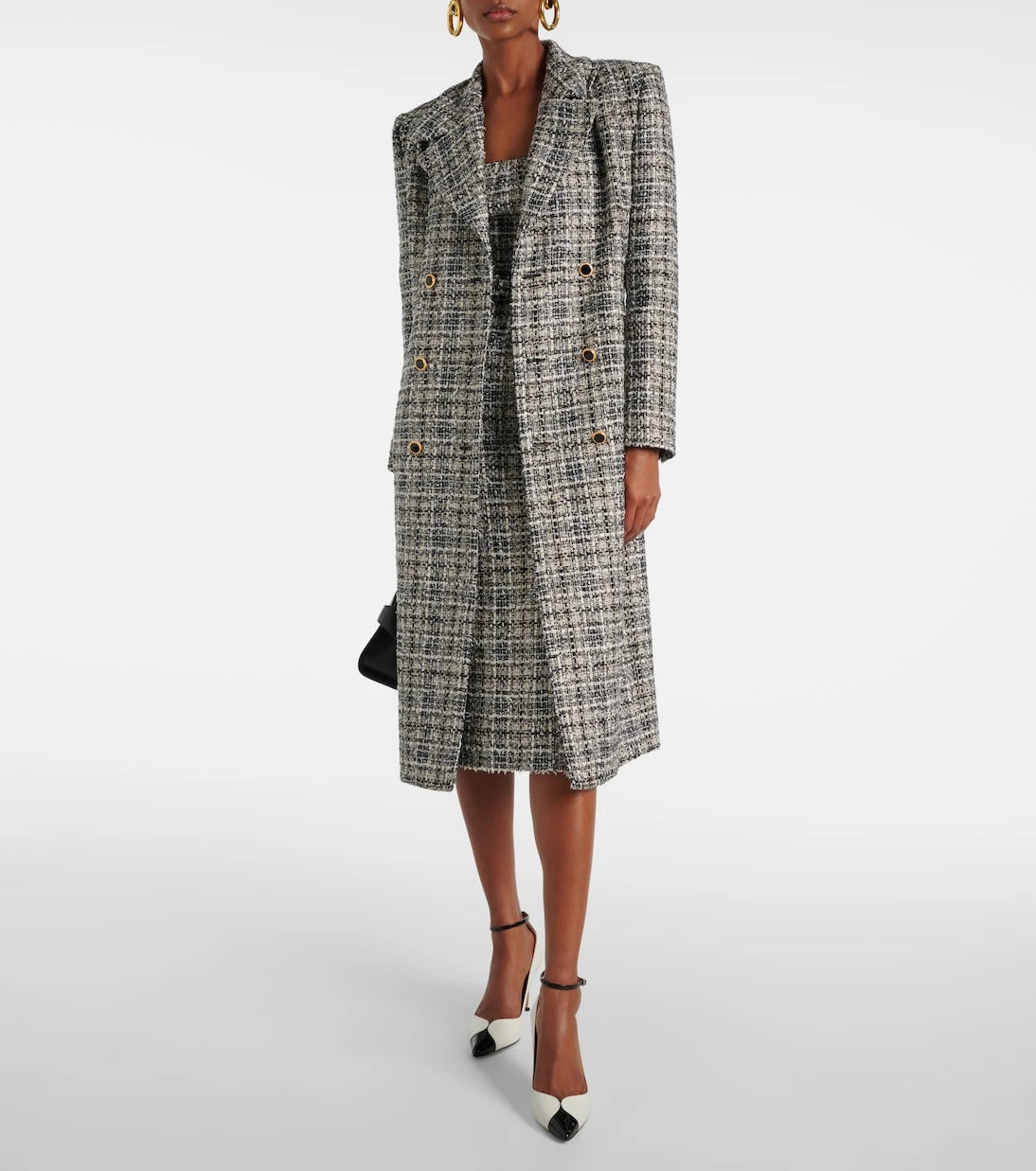 Alessandra Rich - معطف من نسيج التويد Lurex®