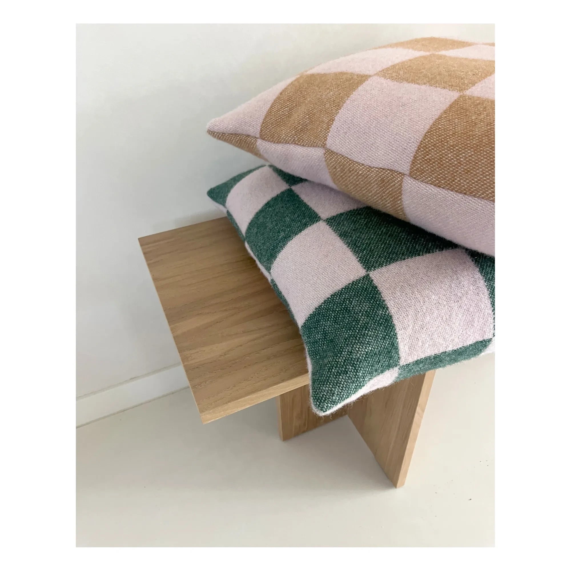 Maison Deux - Damier wool cushion cover | Terracotta