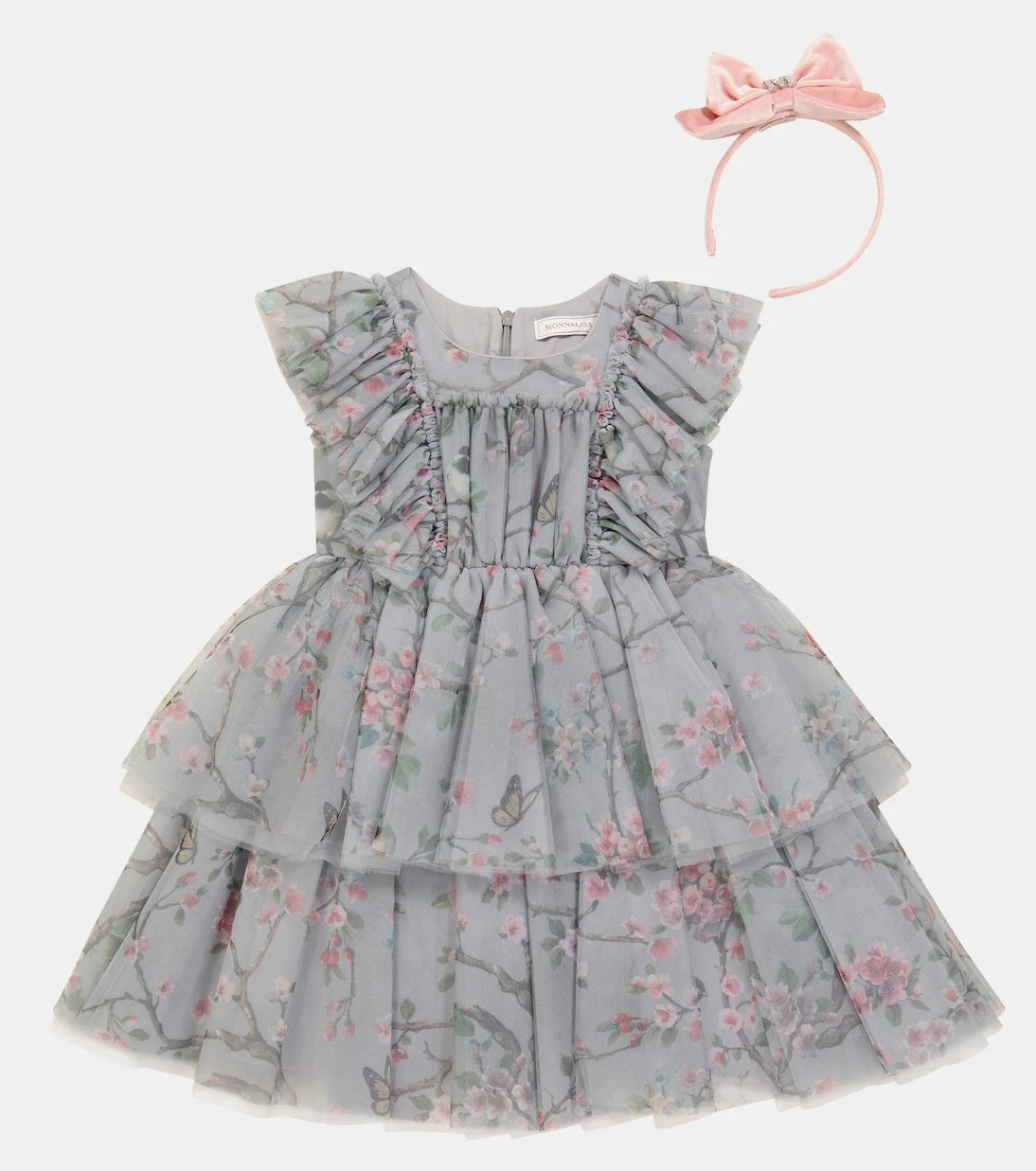 Monnalisa - Floral tulle dress