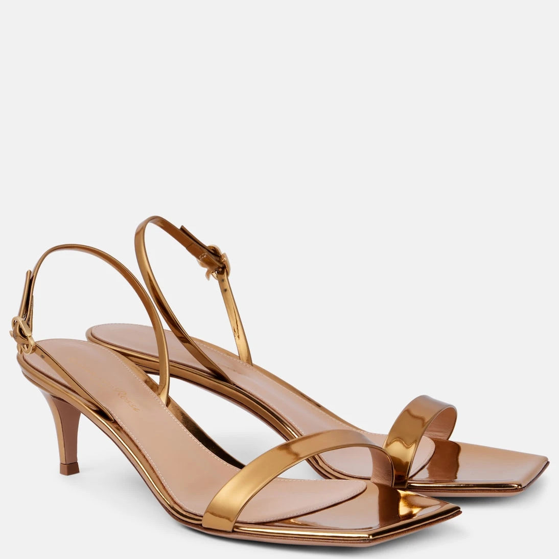 Gianvito Rossi - Ribbon 55 metallic leather sandals