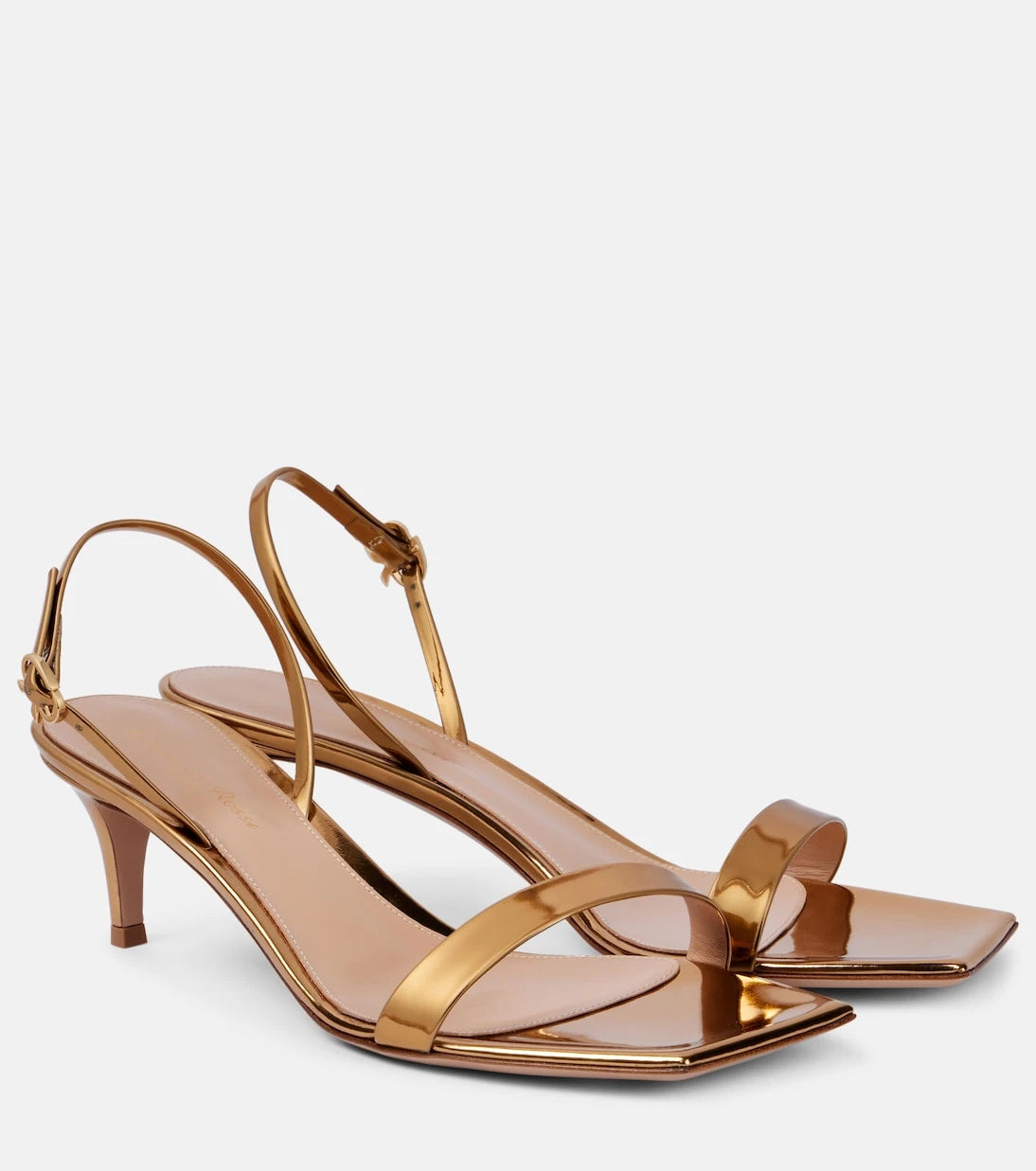 Gianvito Rossi - Ribbon 55 metallic leather sandals