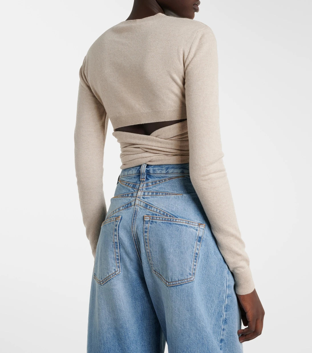 Alaïa - Cashmere and wool-blend wrap top