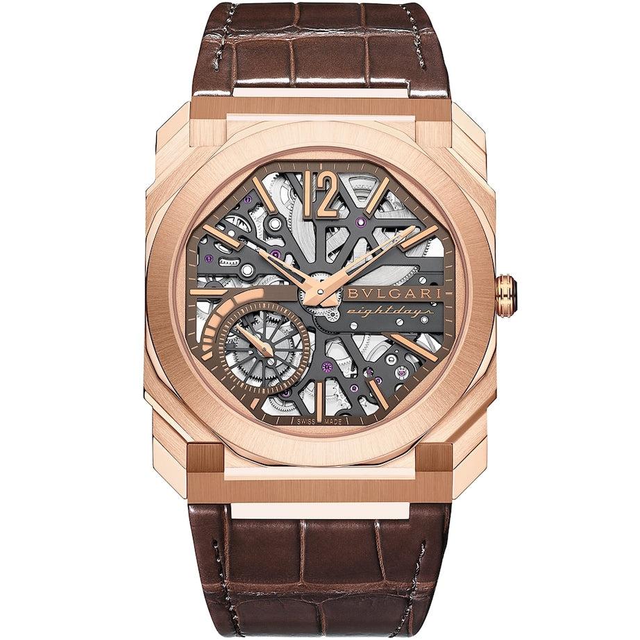 Rose Gold Octo Finissimo Skeleton 8 Days Watch 40mm