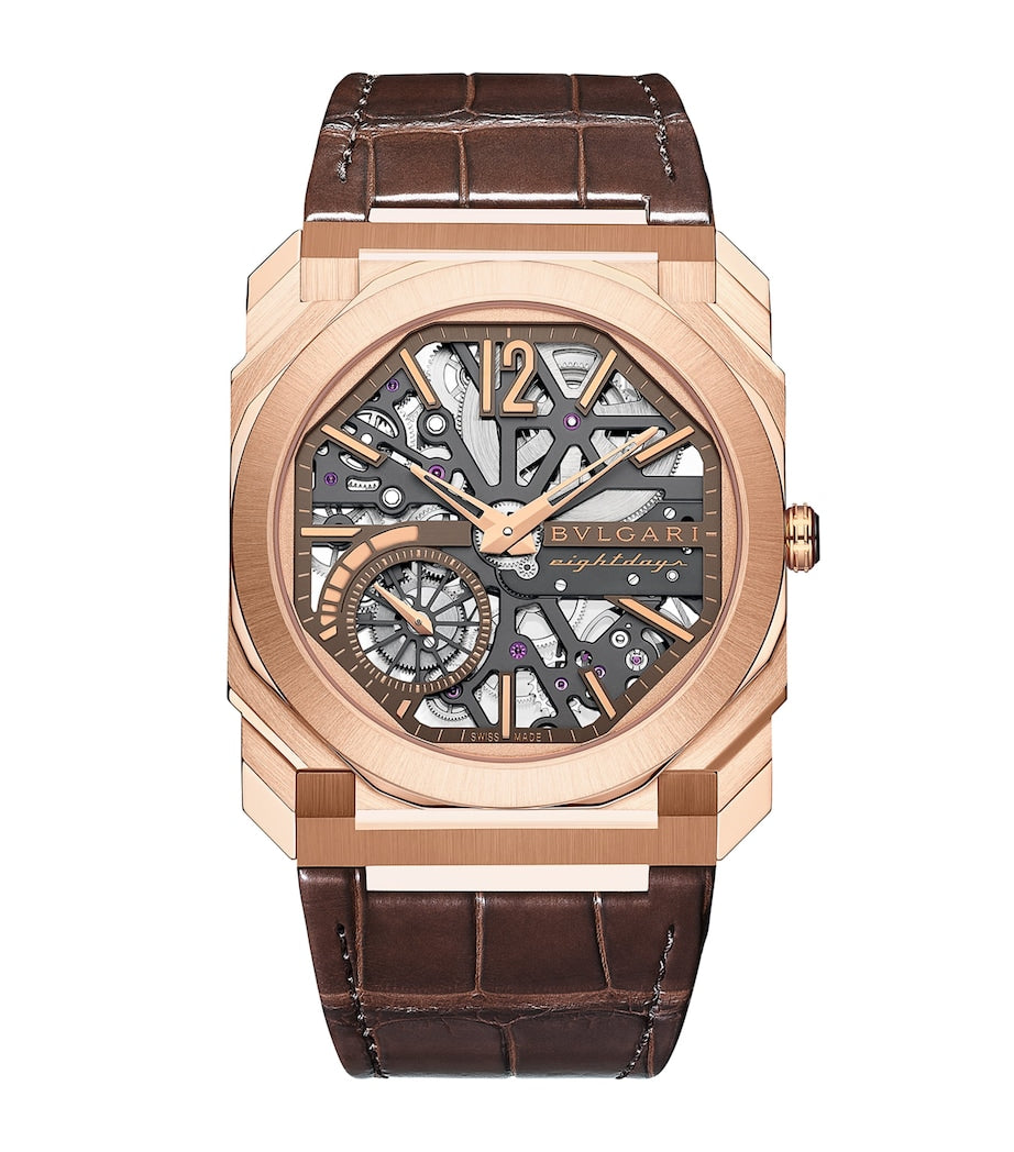Rose Gold Octo Finissimo Skeleton 8 Days Watch 40mm