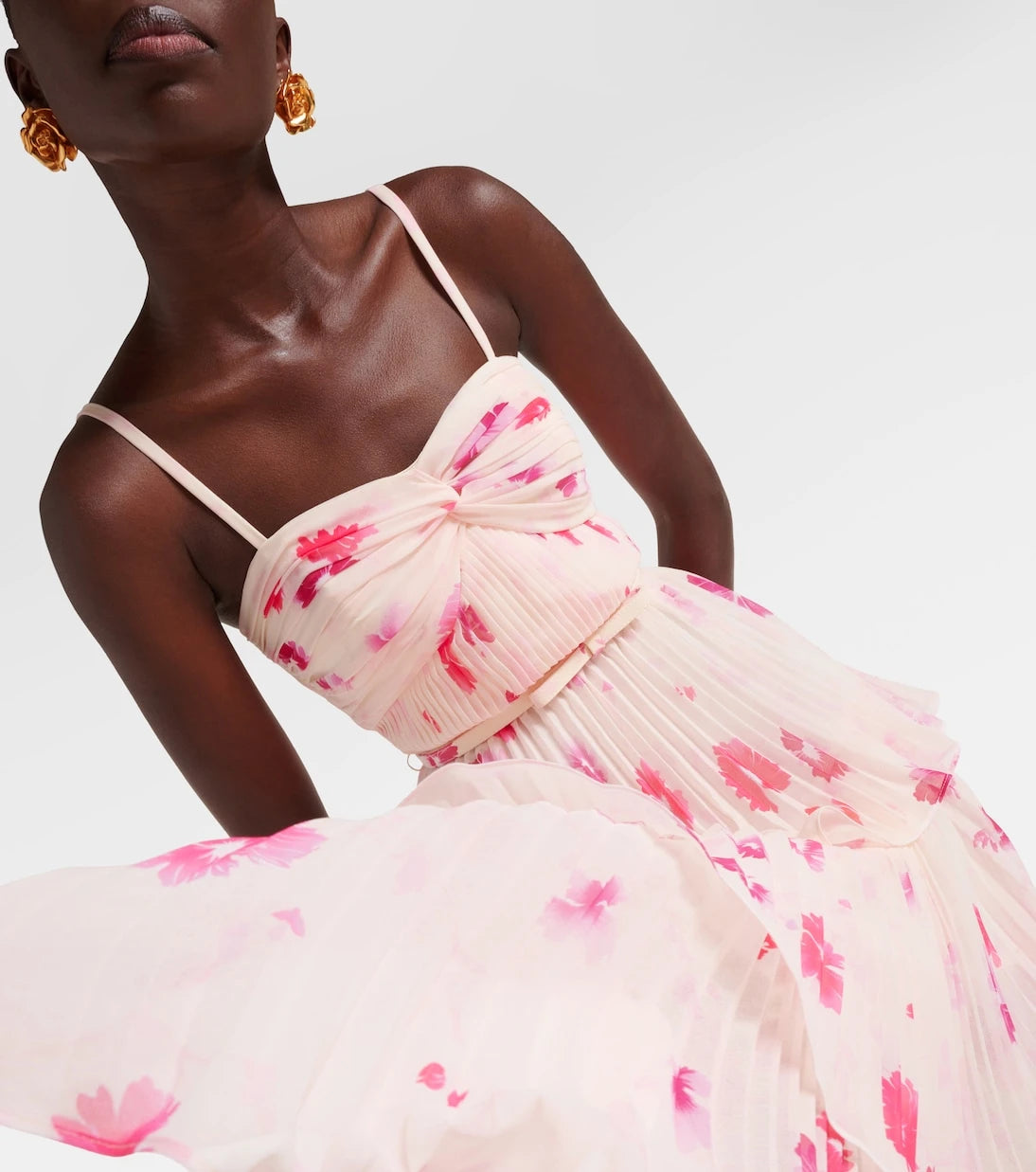 Self-Portrait - Floral chiffon midi dress