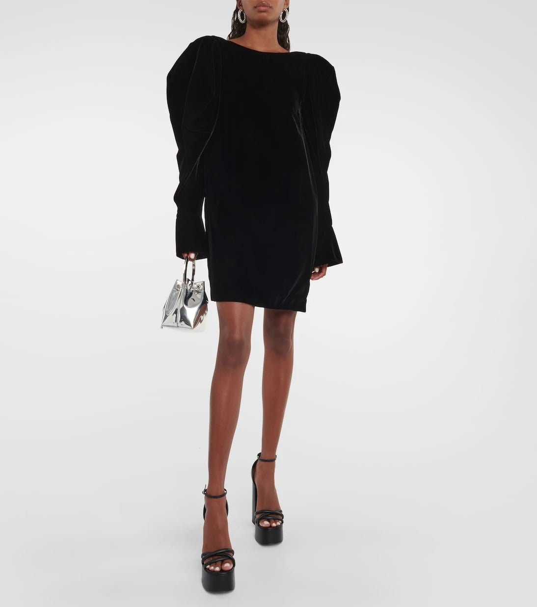 Nina Ricci - Puff-sleeve velvet minidress