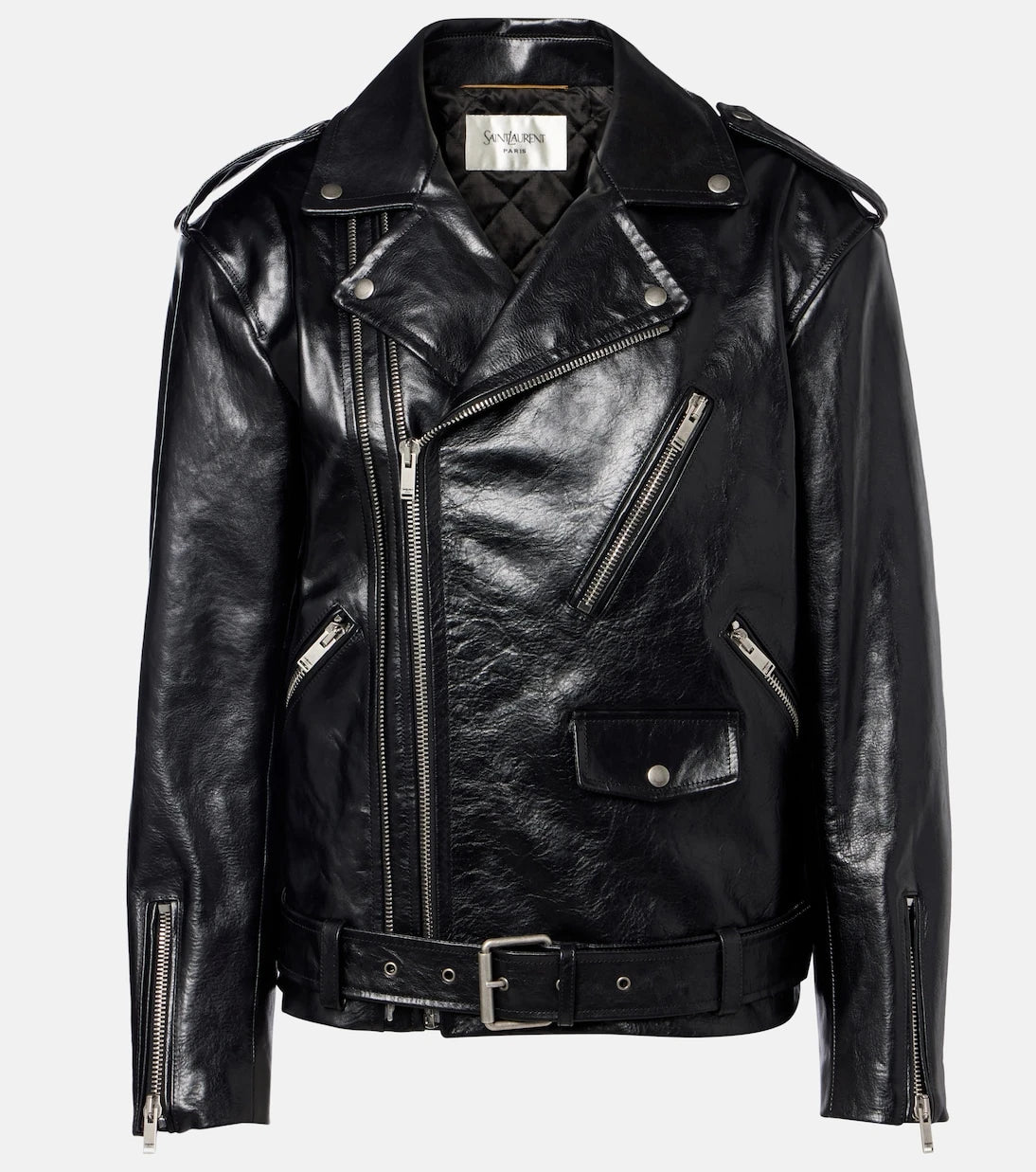 Saint Laurent - Padded leather biker jacket