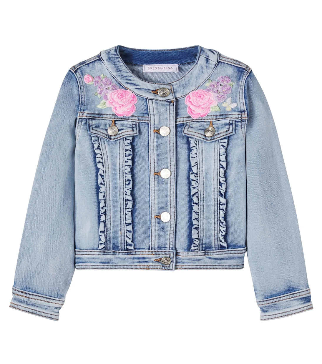 Monnalisa - Embroidered denim jacket