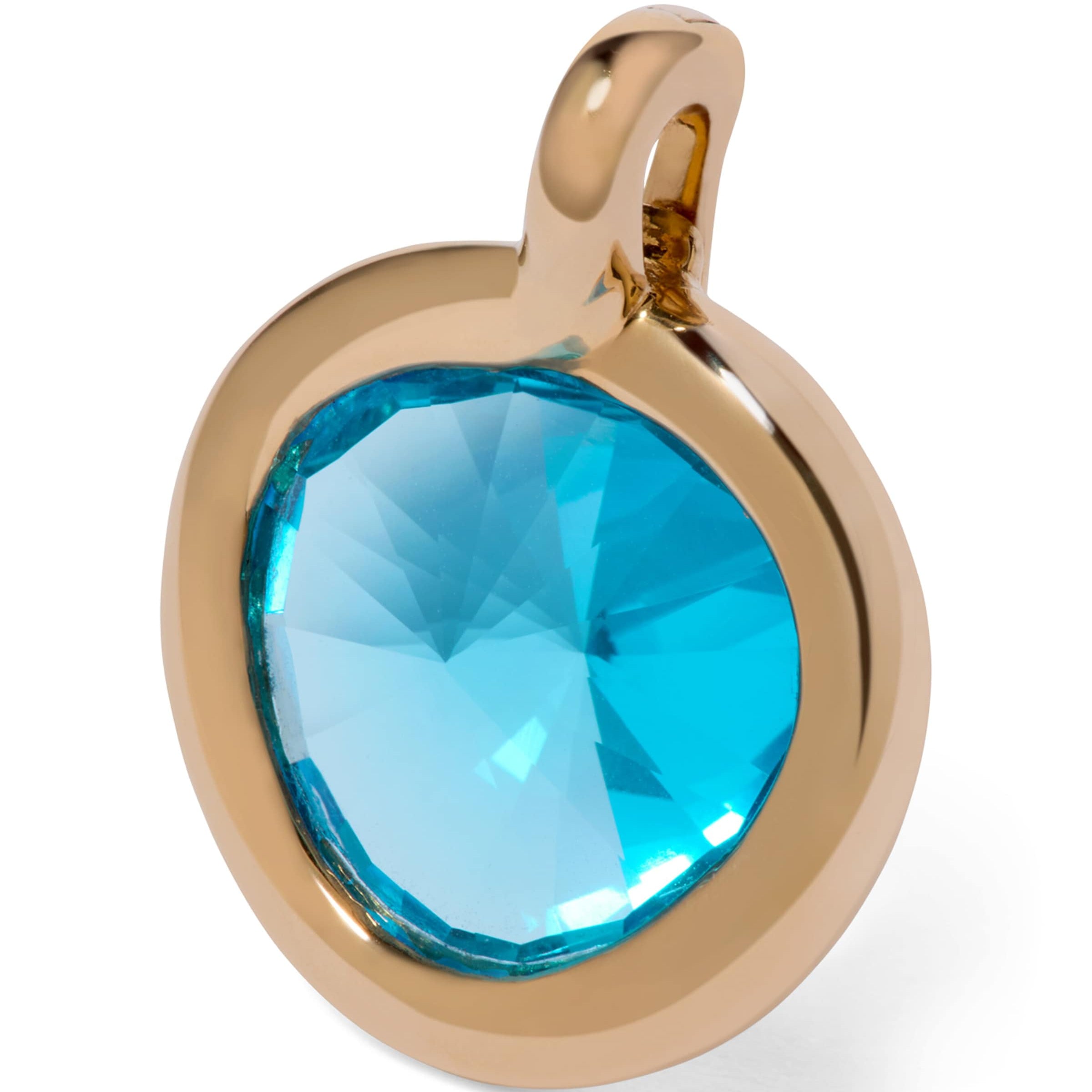 Yellow Gold and Blue Topaz Sweetie Pendant Charm