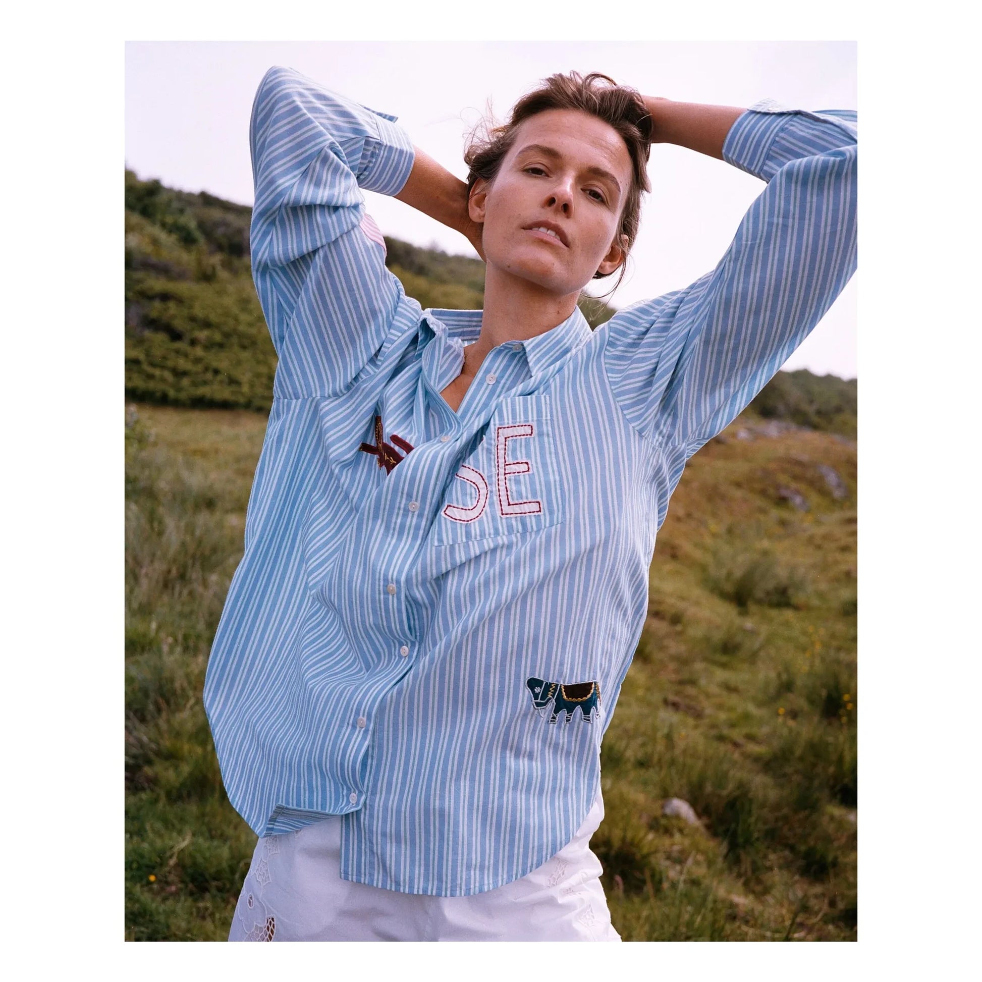 SISSEL EDELBO - Pil stripes shirt | Green