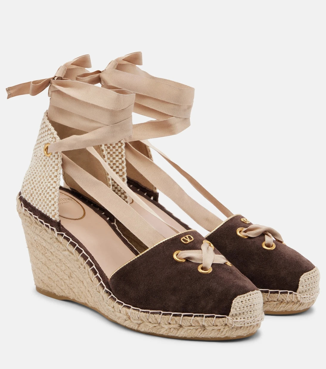 Valentino Garavani - VLogo suede espadrille wedges