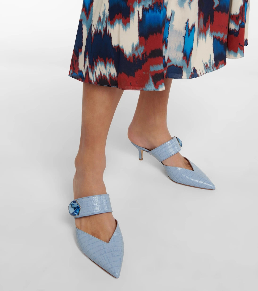 Malone Souliers - Lola 45 croc-effect leather mules