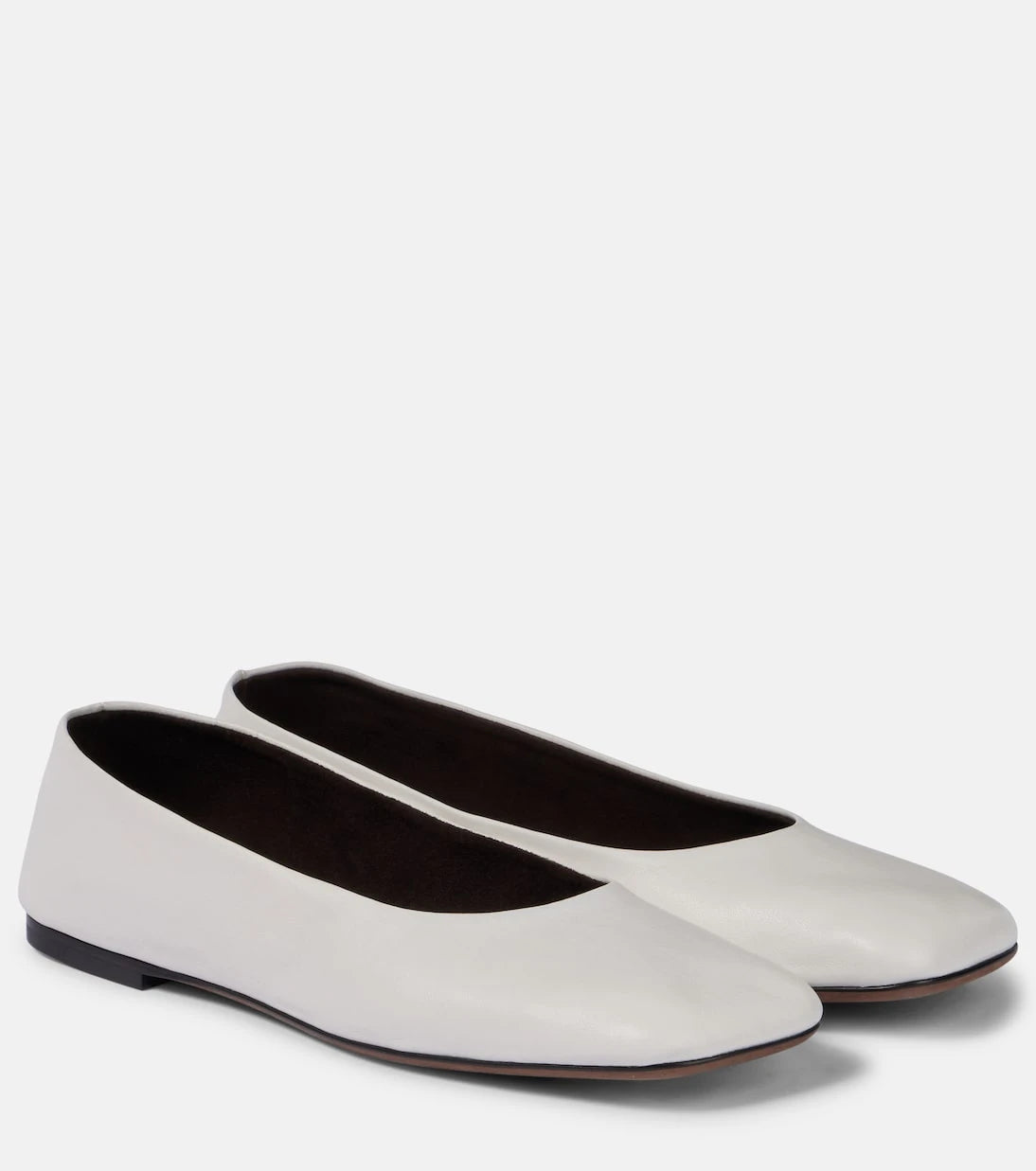 The Row - Square leather ballet flats