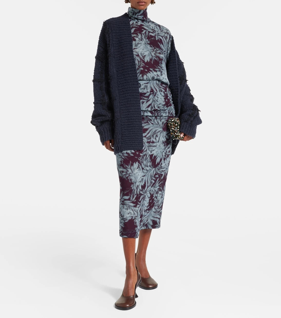 Dries Van Noten - Printed sheer chiffon turtleneck top