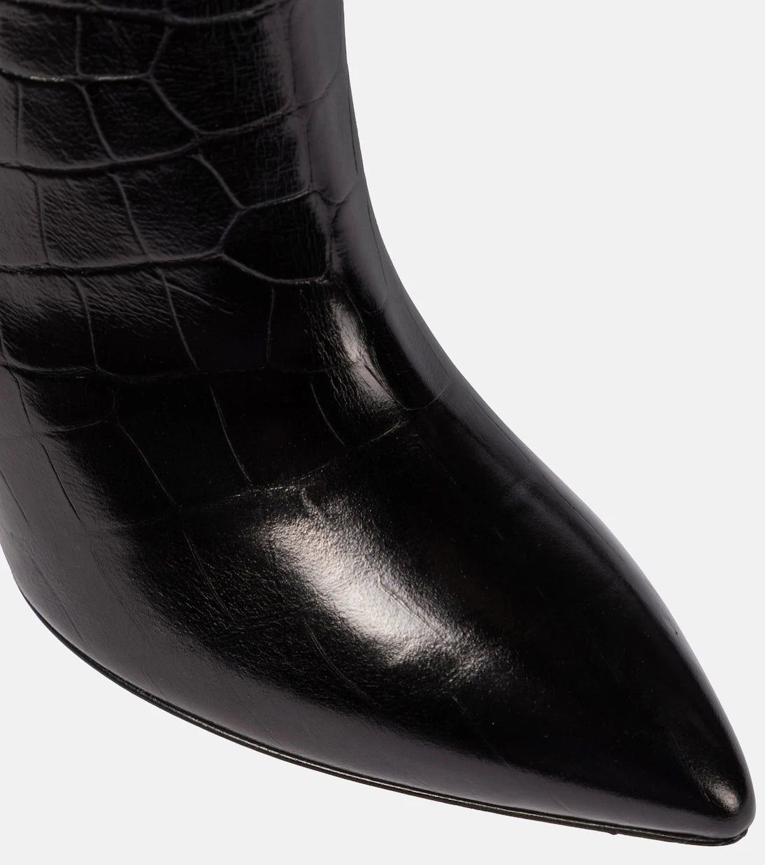 Paris Texas - Croc-effect leather knee-high boots