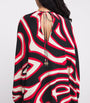 PUCCI Red Silk Labirinto Print Mini Kaftan Dress