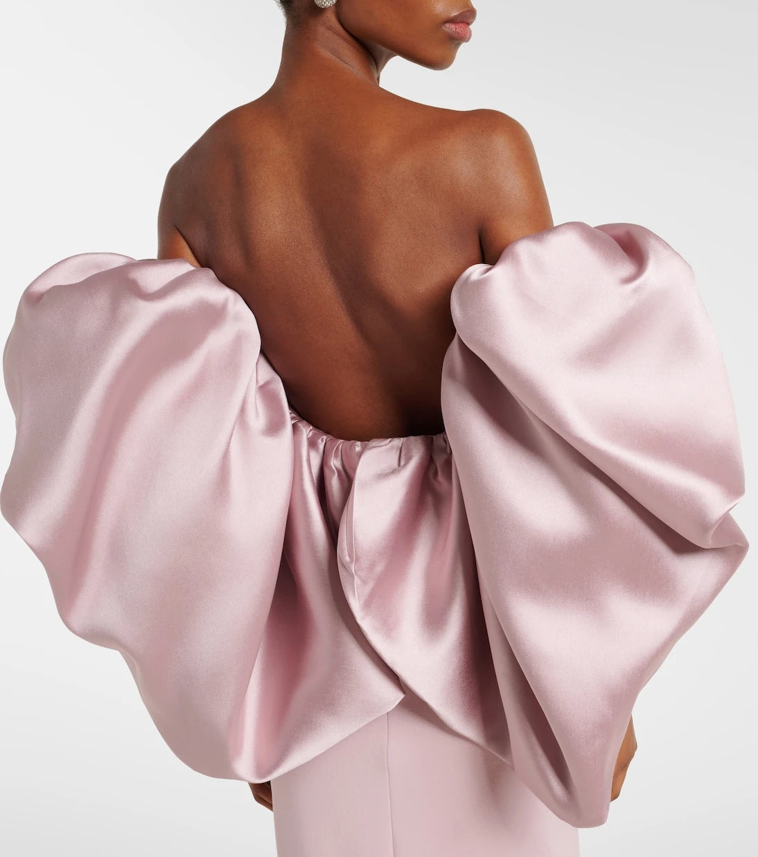 Solace London - Floris satin-trimmed off-shoulder gown