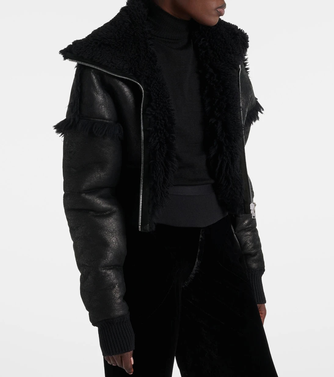Rick Owens - Flight cropped leather jacket