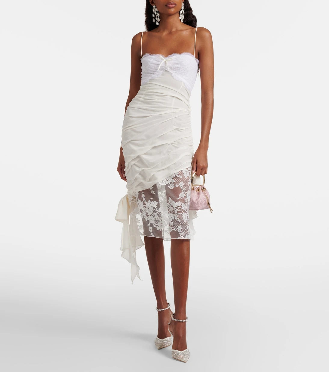 Jimmy Choo - Bon Bon Micro satin and lace bucket bag
