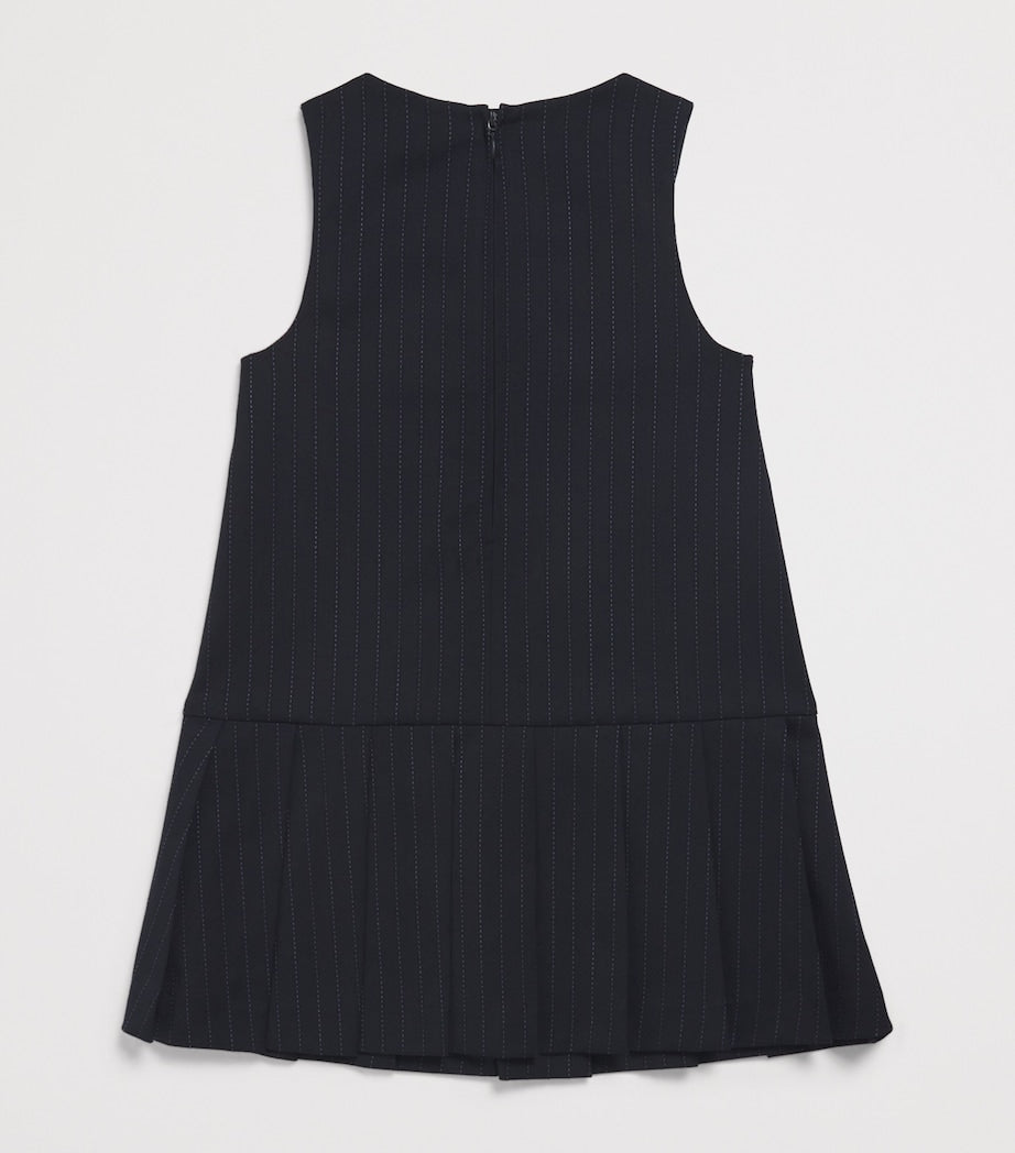 Emporio Armani Kids Blue Pinstripe Pinafore Dress (4-14 Years)