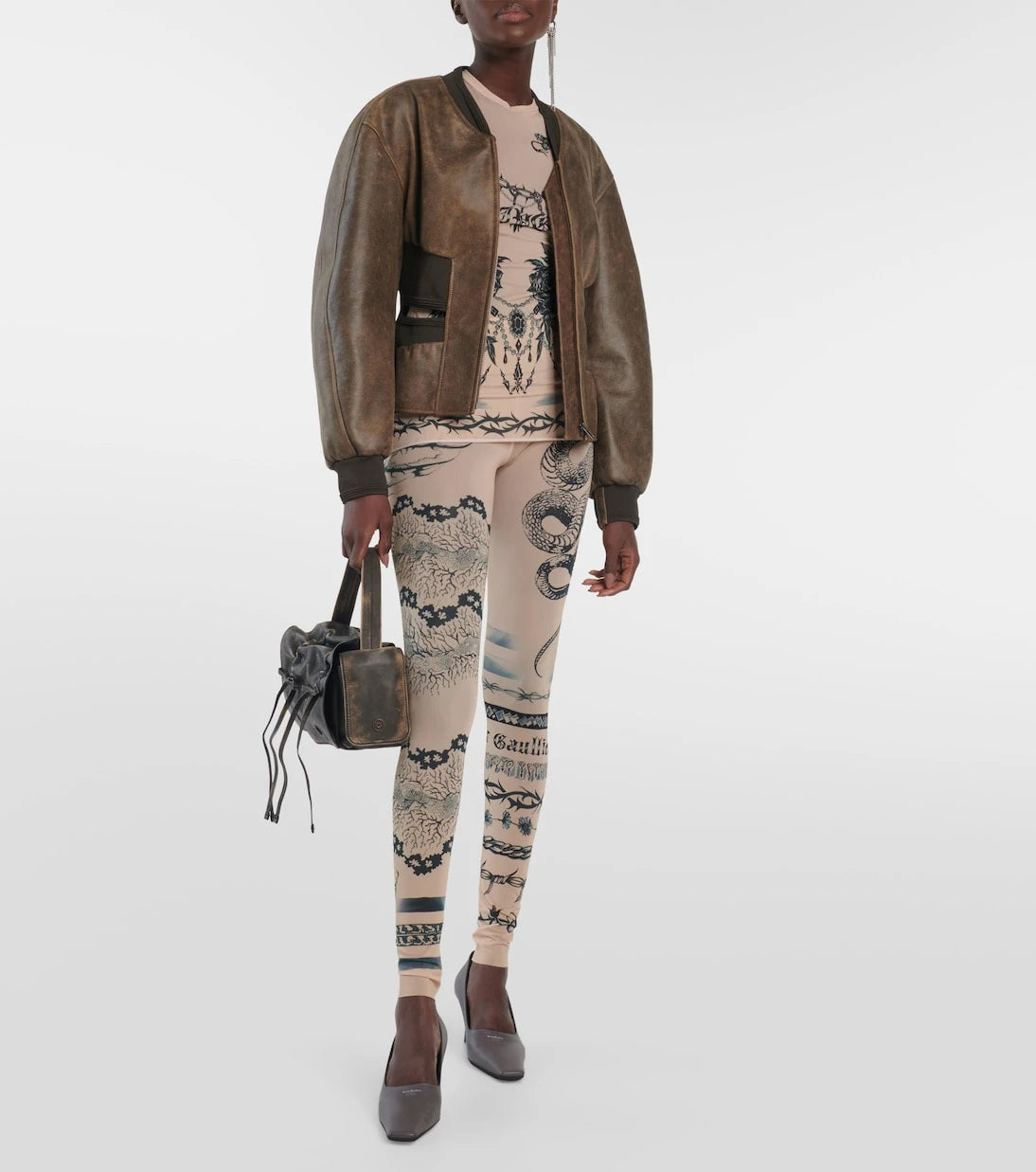 Jean Paul Gaultier - x KNWLS printed mesh top