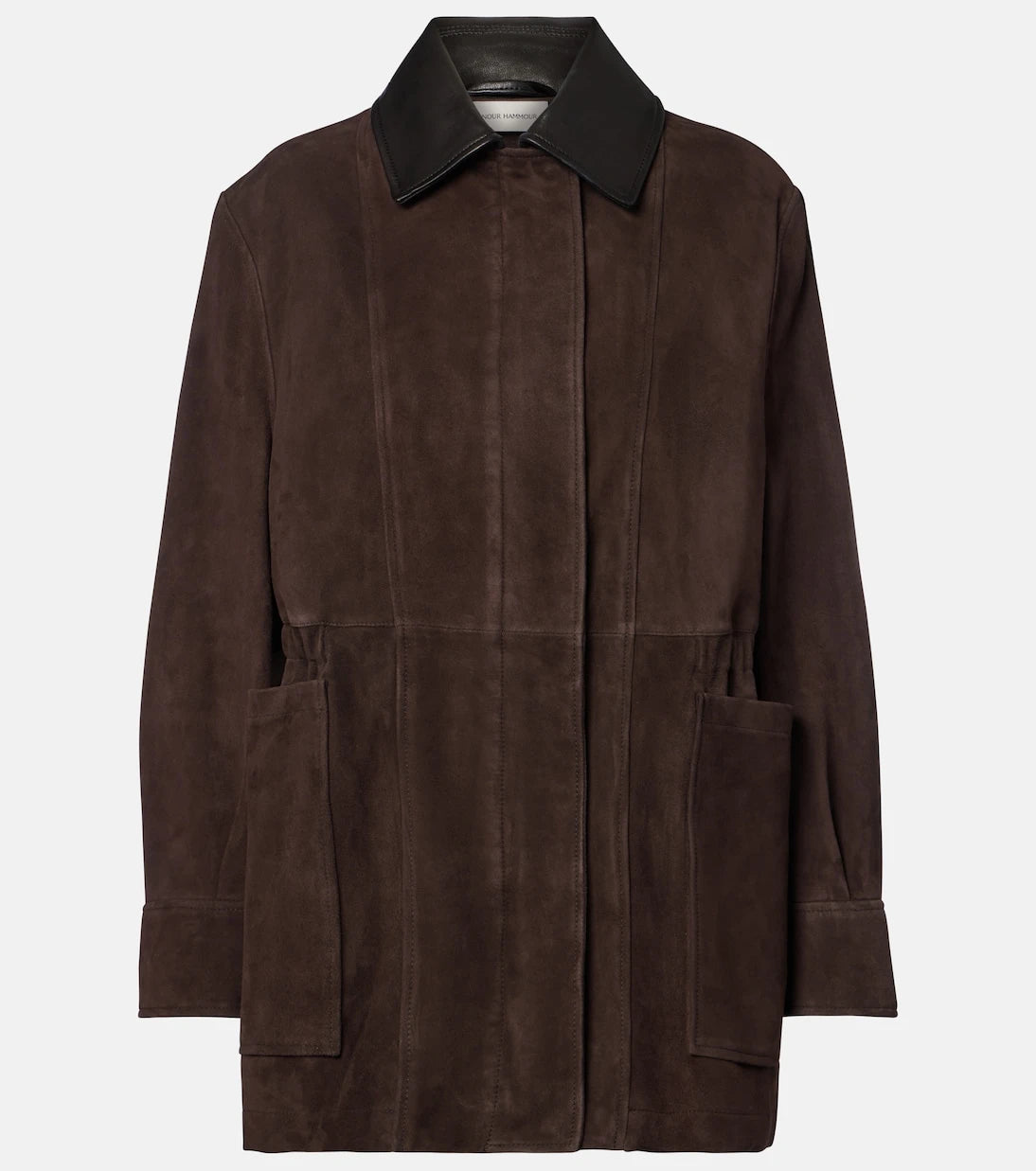 Nour Hammour - Grange leather-trimmed suede jacket