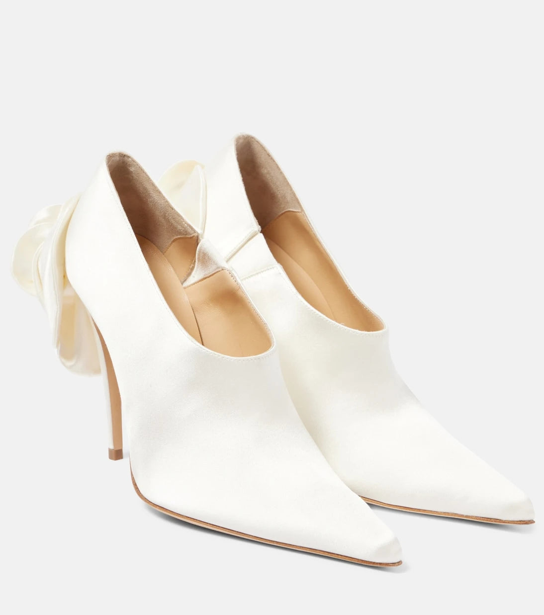 Magda Butrym - Floral-appliqué satin pumps
