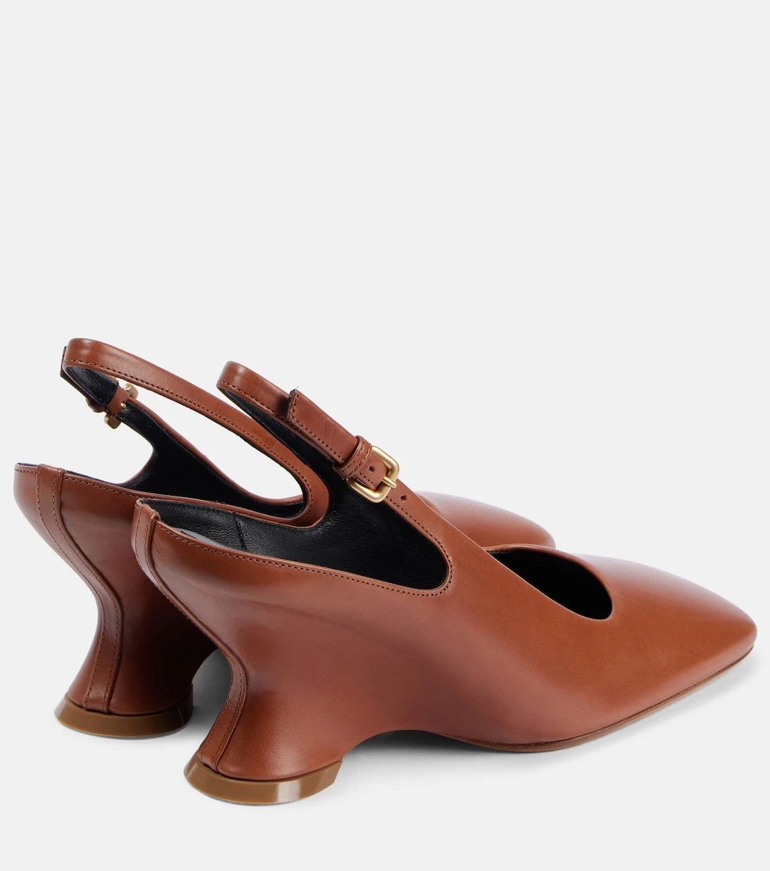 Dries Van Noten - Leather slingback pumps