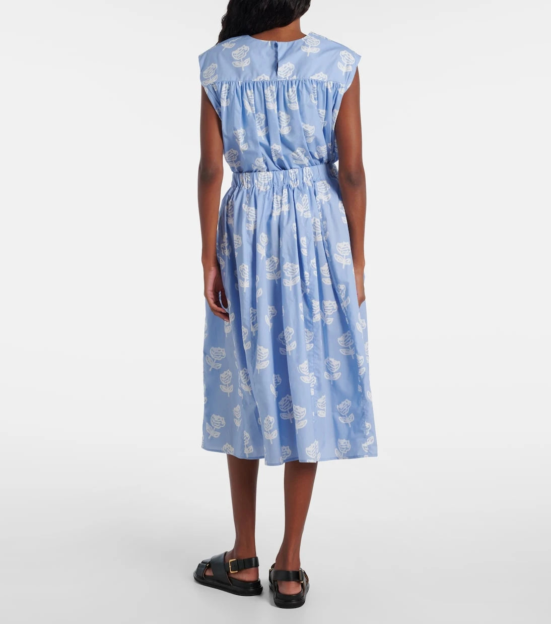 Marni - Floral cotton poplin midi skirt