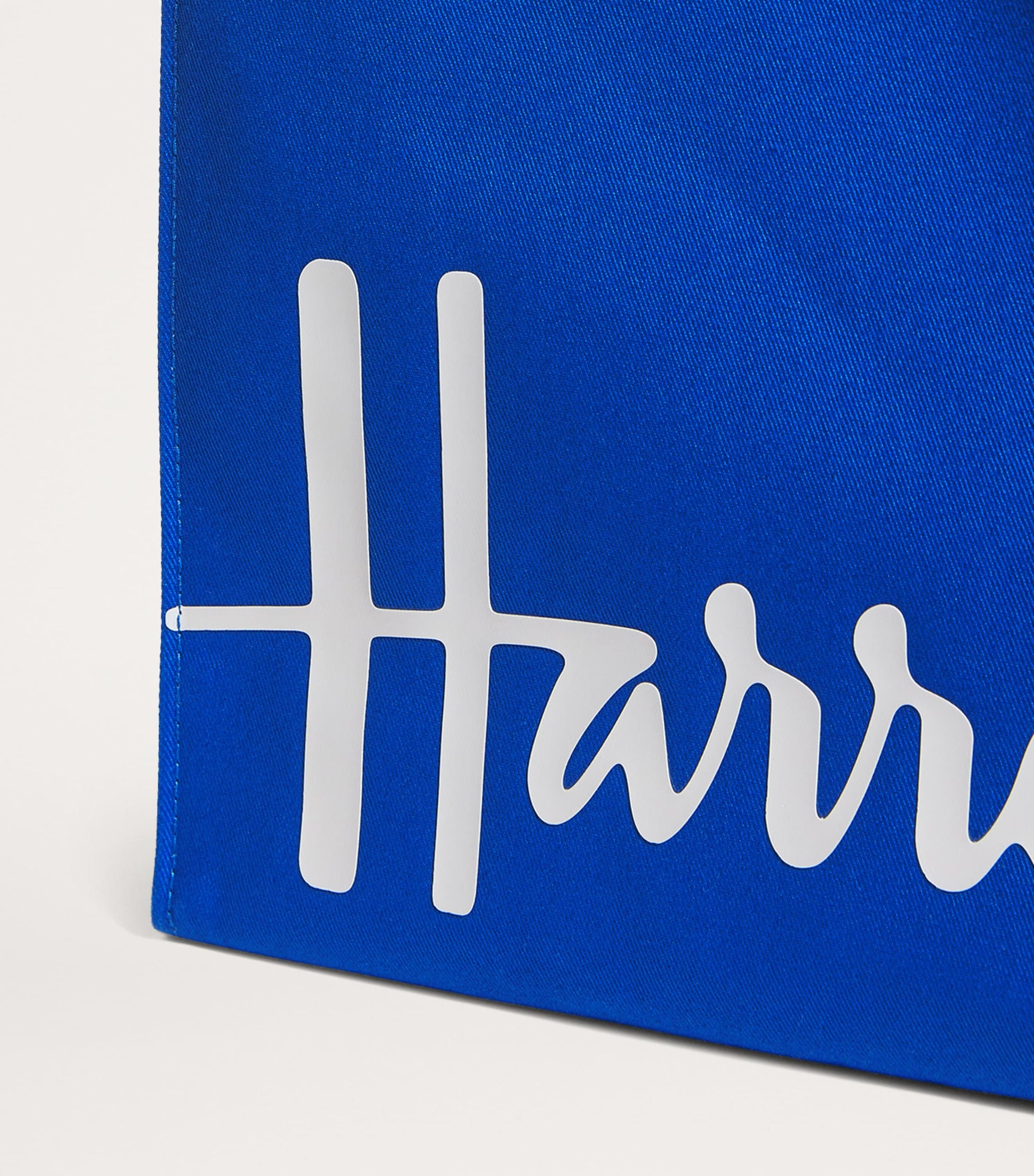 Harrods Blue Small Cotton Logo Tote Bag