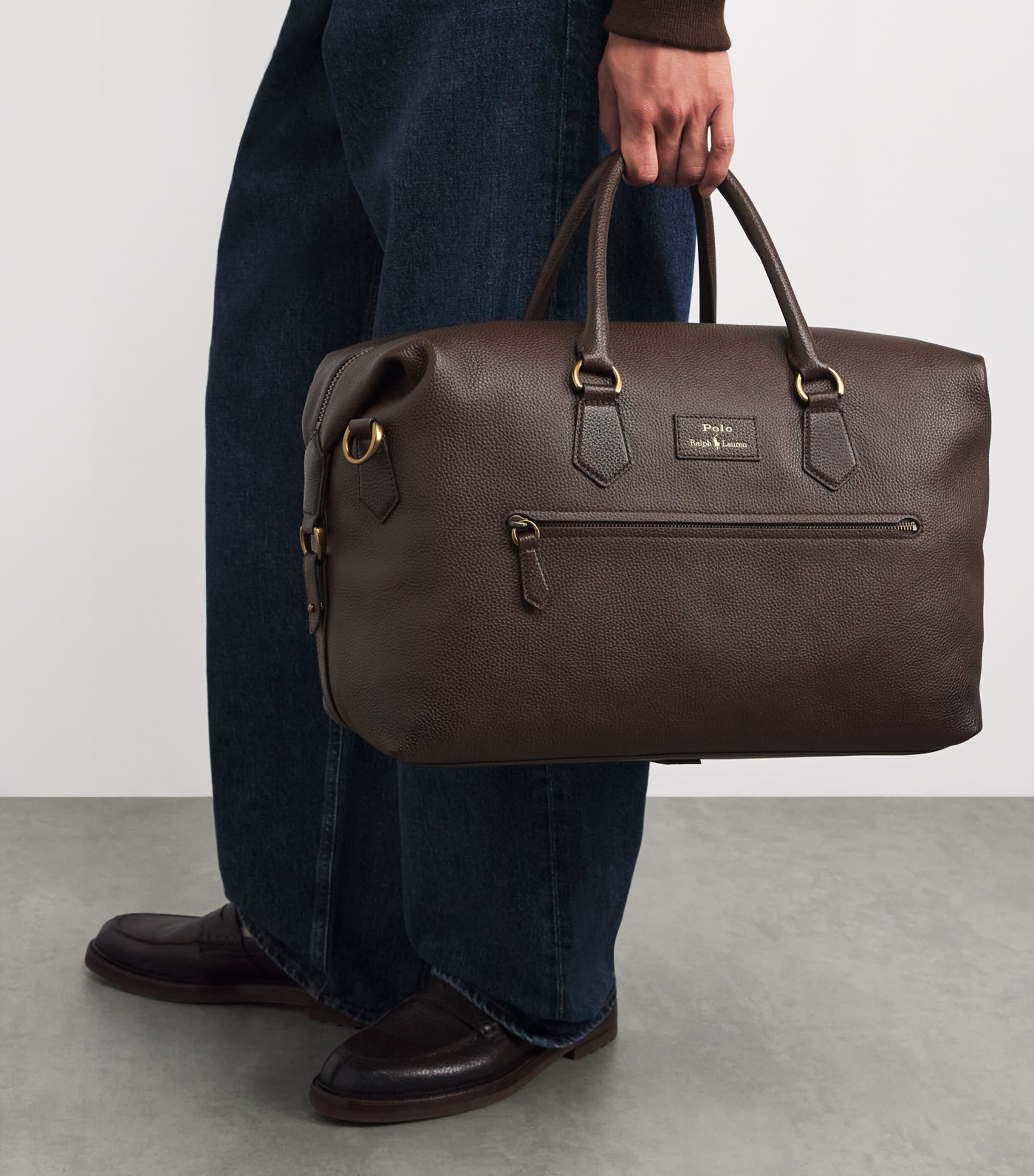 Grained Leather Duffle Bag