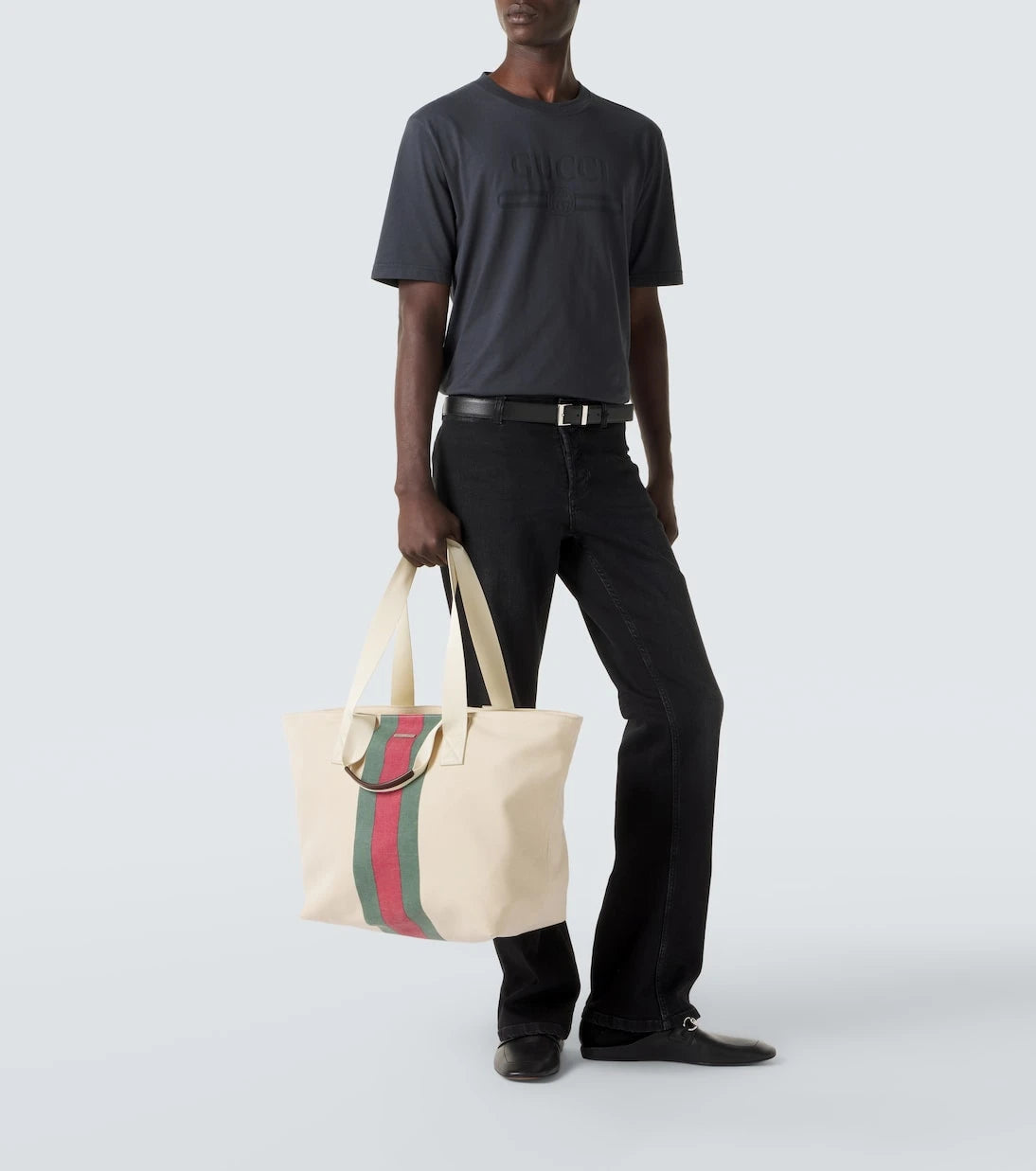 Gucci - Web Stripe canvas tote bag