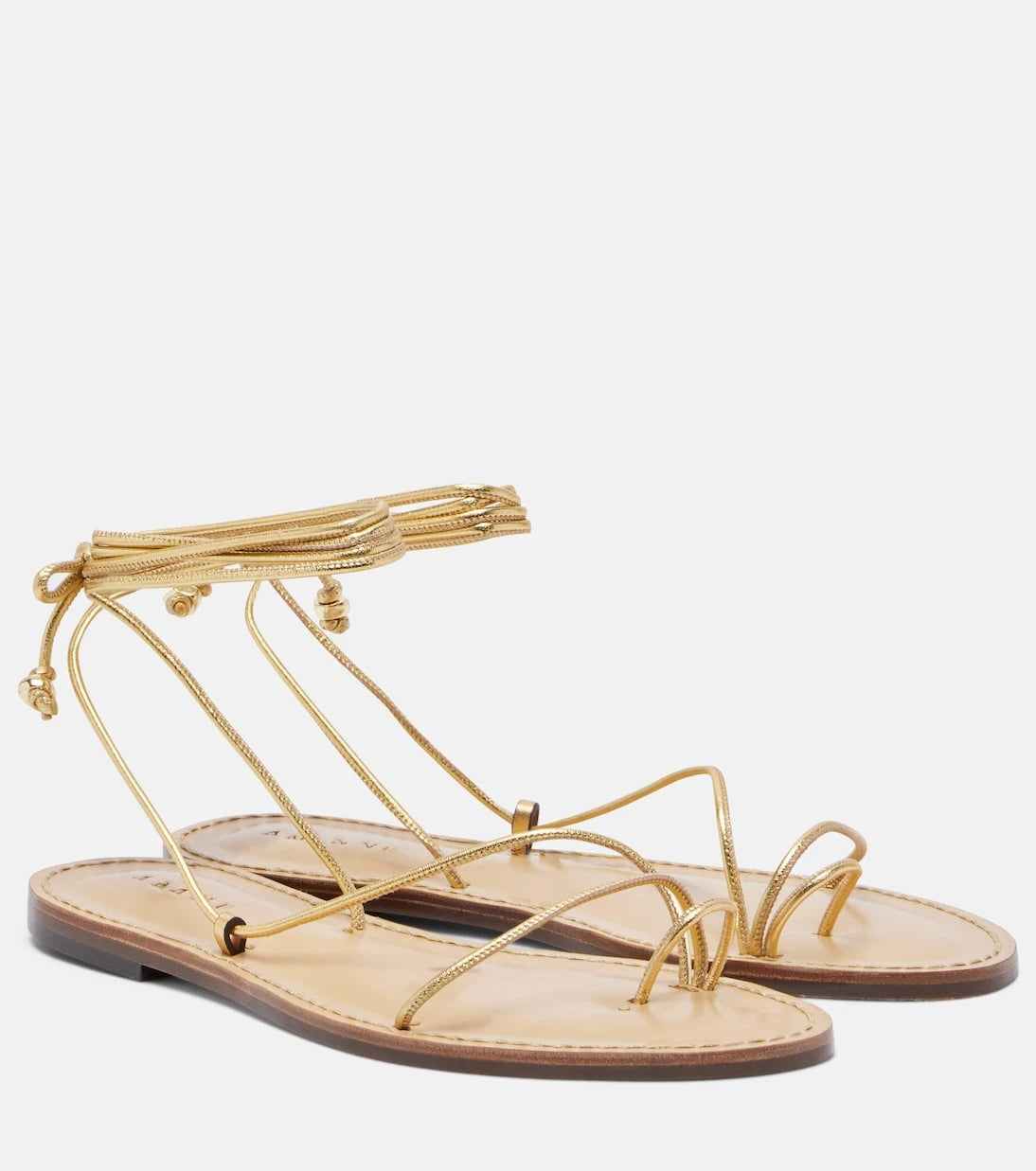 Amanu - Karima metallic leather sandals