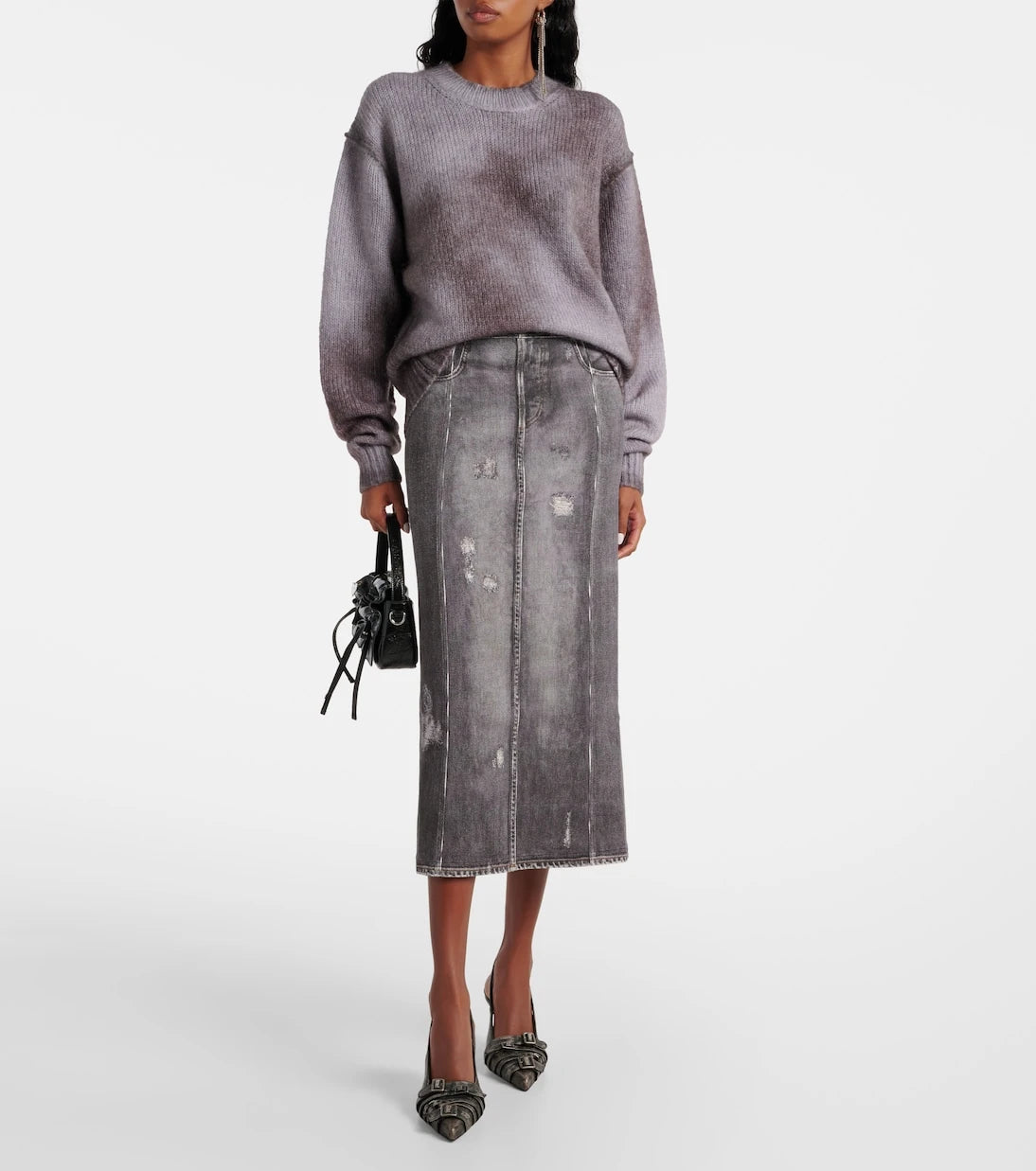 Acne Studios - تنورة جينز متوسطة الطول
