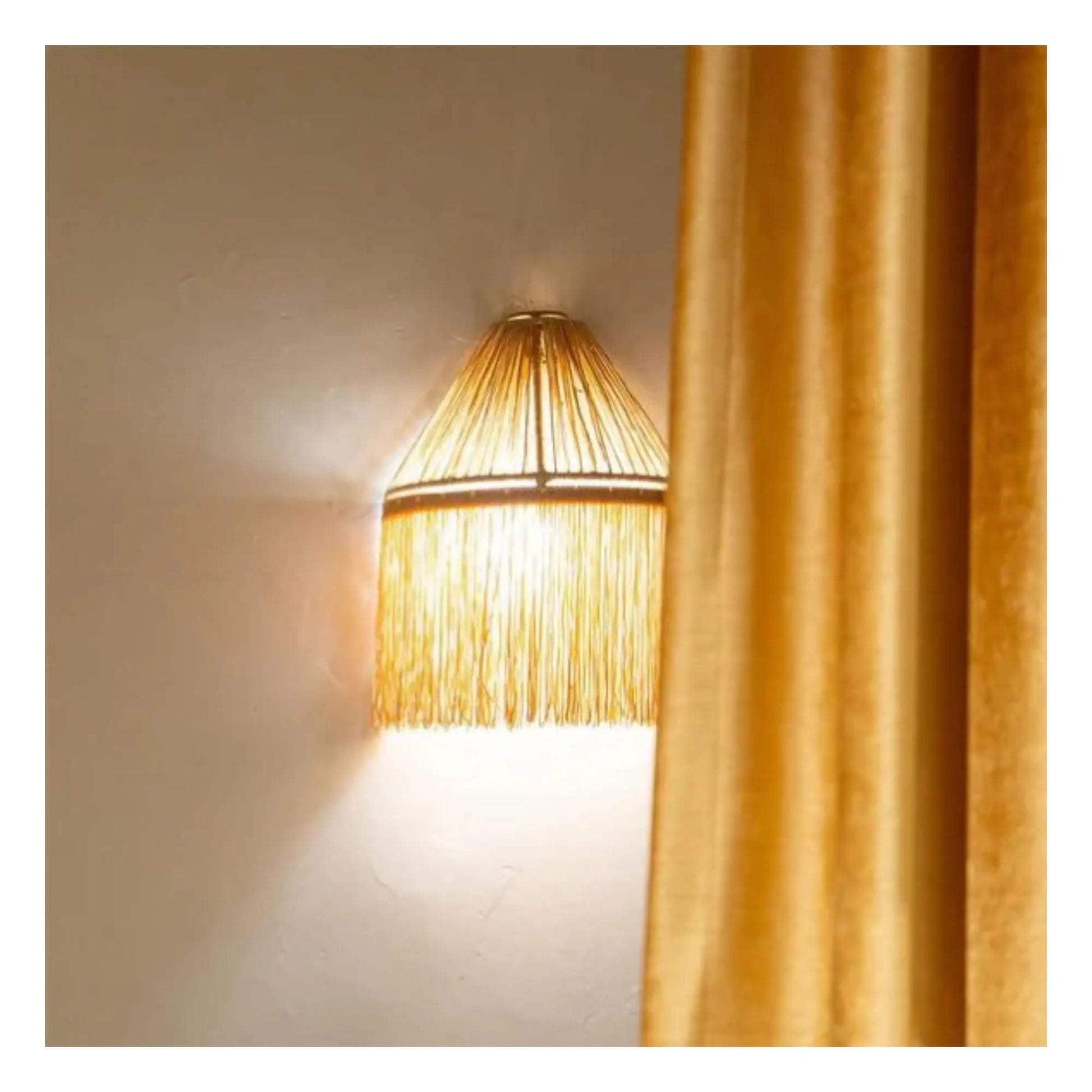 Honoré - Raffia wall lamp | Gold