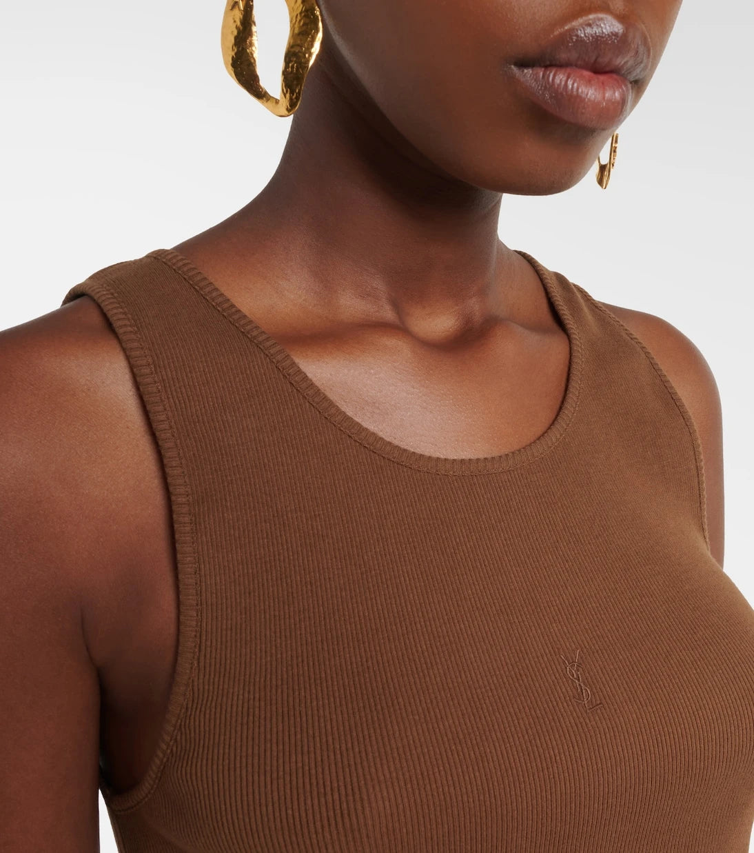 Saint Laurent - Cassandre cotton jersey tank top