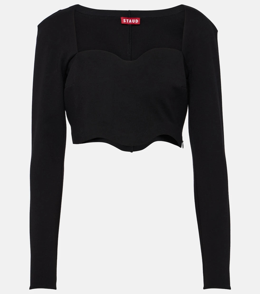 Staud - Corde scalloped crop top