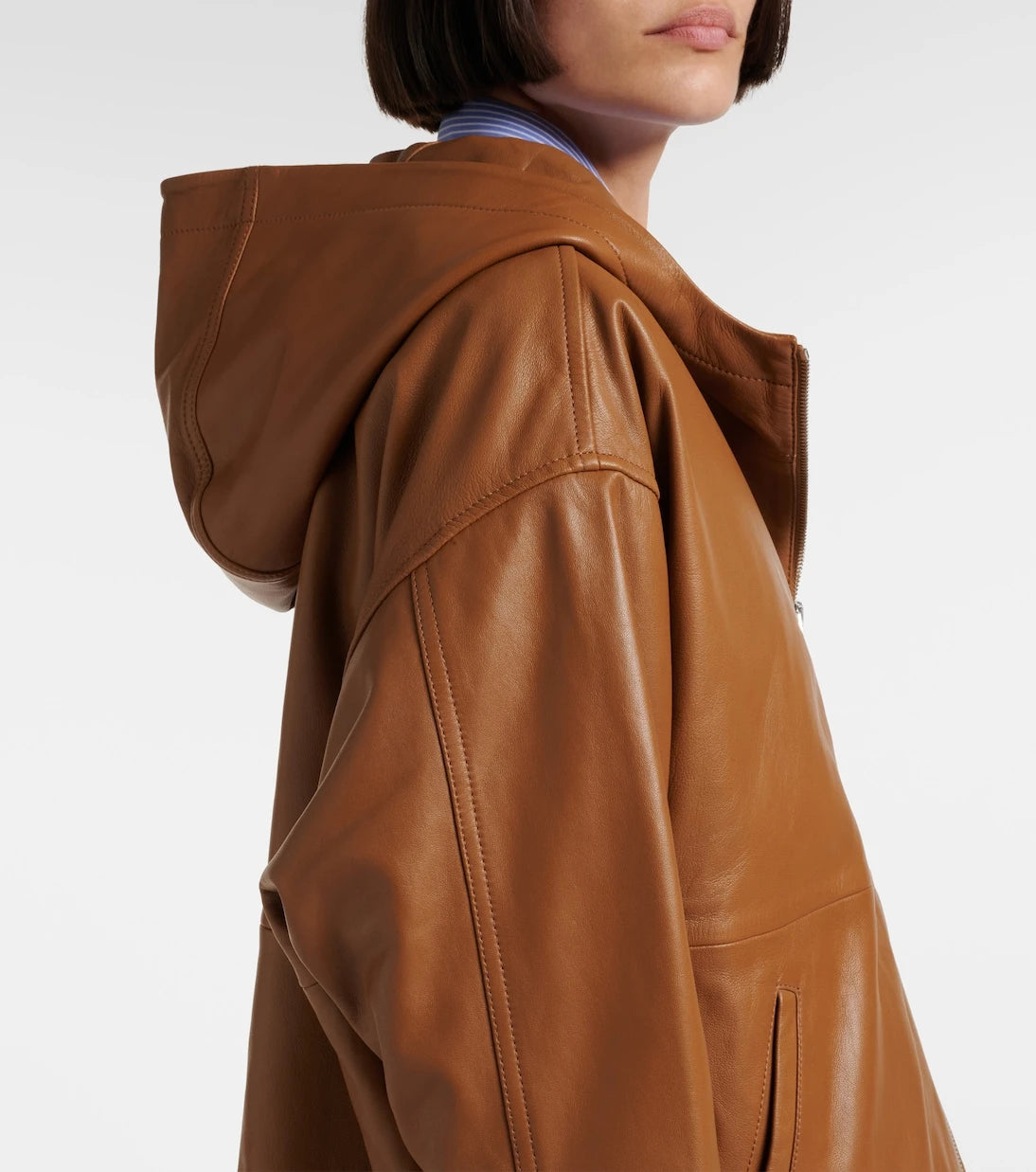 Yves Salomon - Hooded leather jacket
